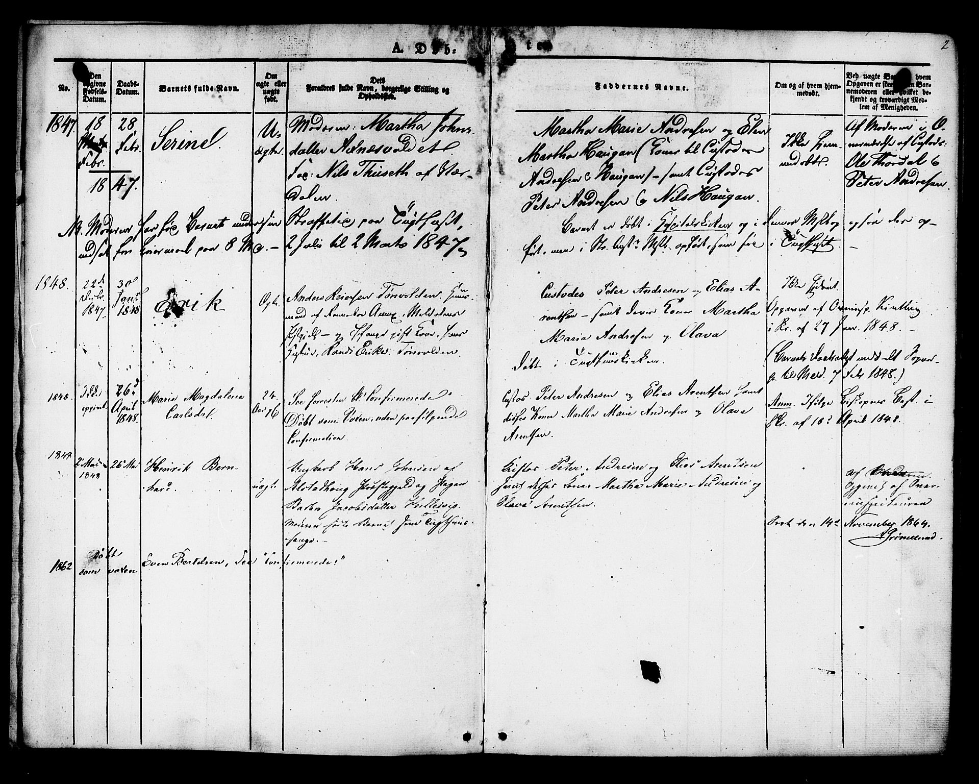 Ministerialprotokoller, klokkerbøker og fødselsregistre - Sør-Trøndelag, SAT/A-1456/624/L0480: Parish register (official) no. 624A01, 1841-1864, p. 2