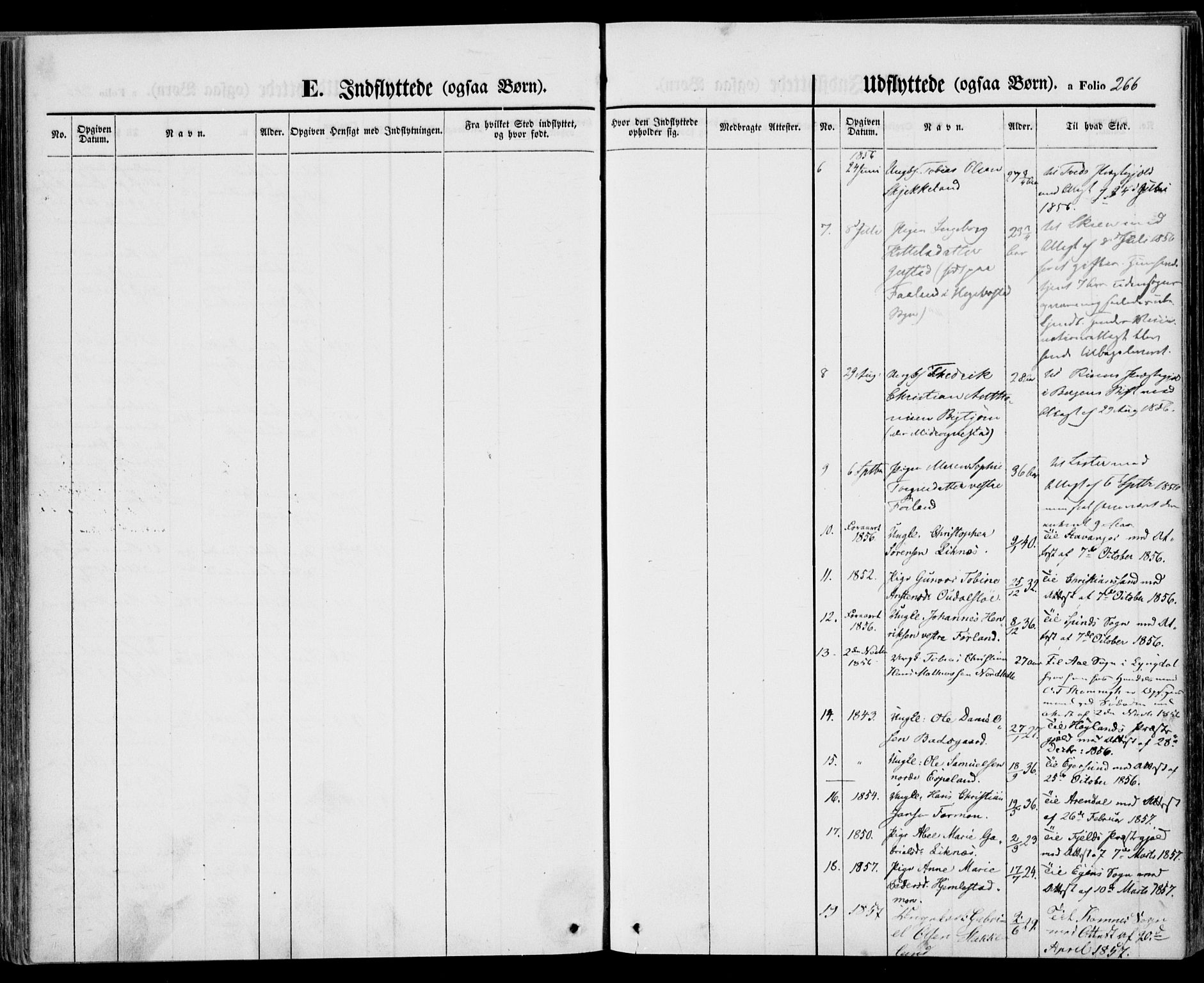 Kvinesdal sokneprestkontor, AV/SAK-1111-0026/F/Fa/Fab/L0005: Parish register (official) no. A 5, 1844-1857, p. 266