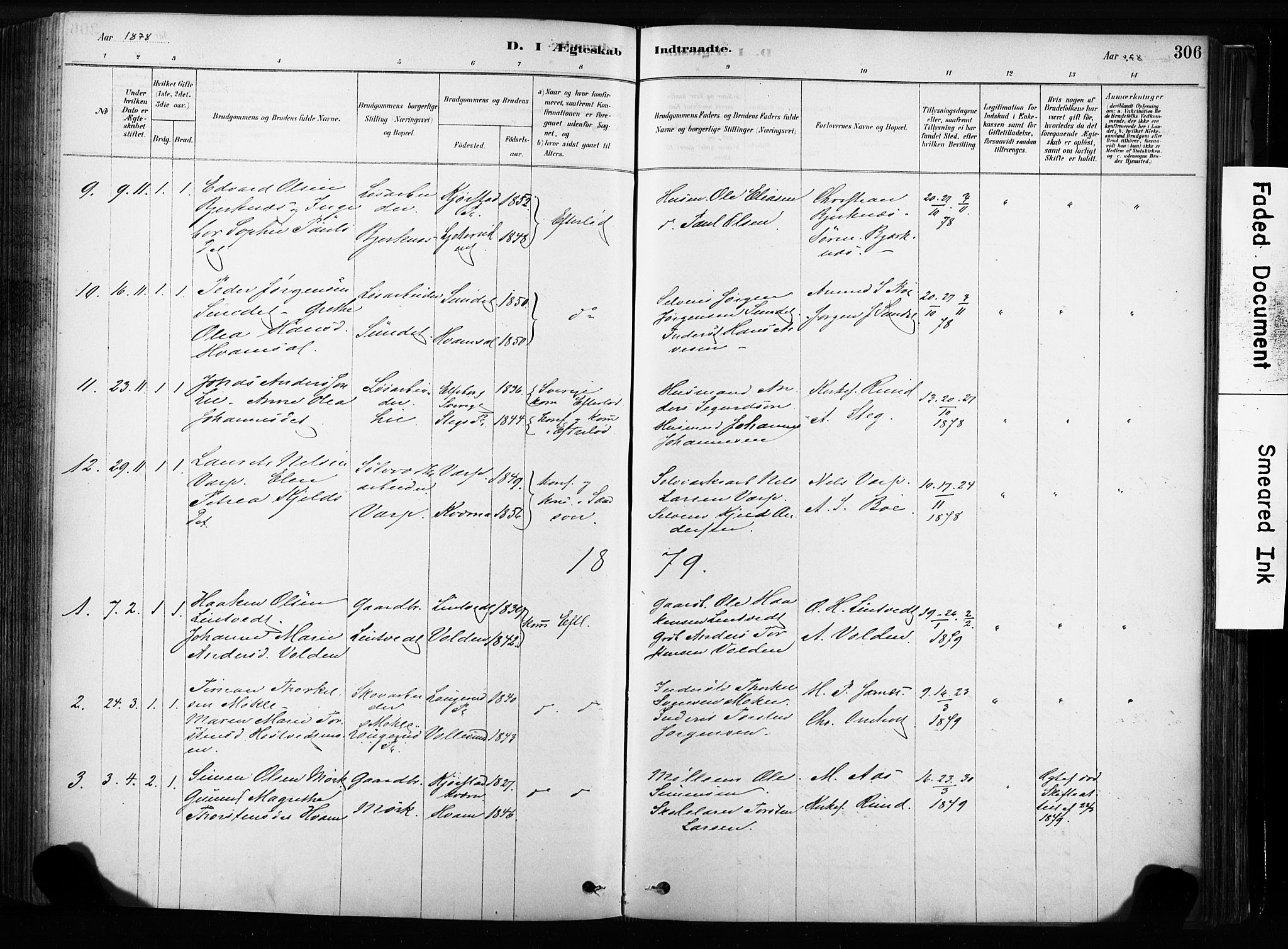 Sandsvær kirkebøker, AV/SAKO-A-244/F/Fb/L0001: Parish register (official) no. II 1, 1878-1906, p. 306