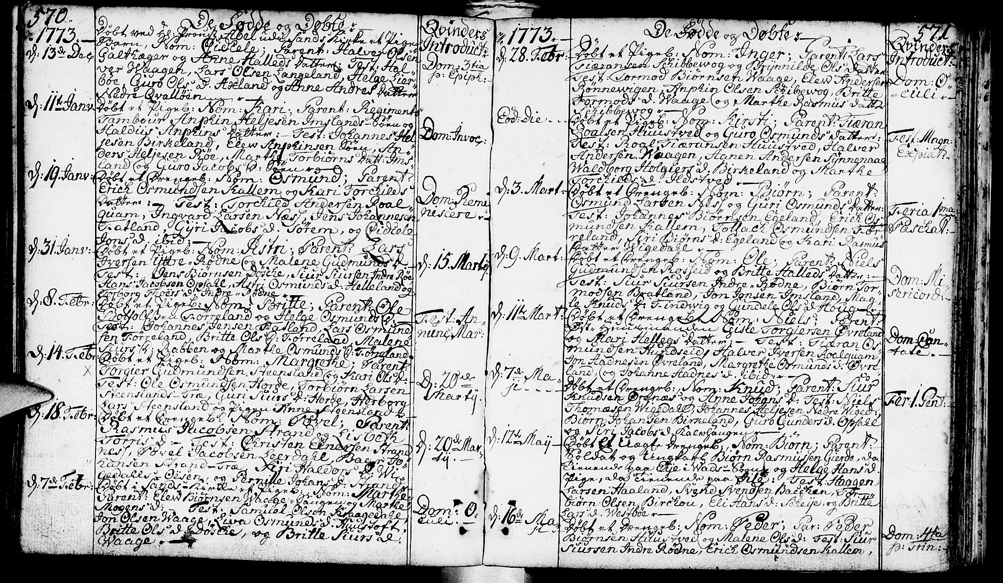 Vikedal sokneprestkontor, AV/SAST-A-101840/01/IV: Parish register (official) no. A 1, 1737-1778, p. 570-571