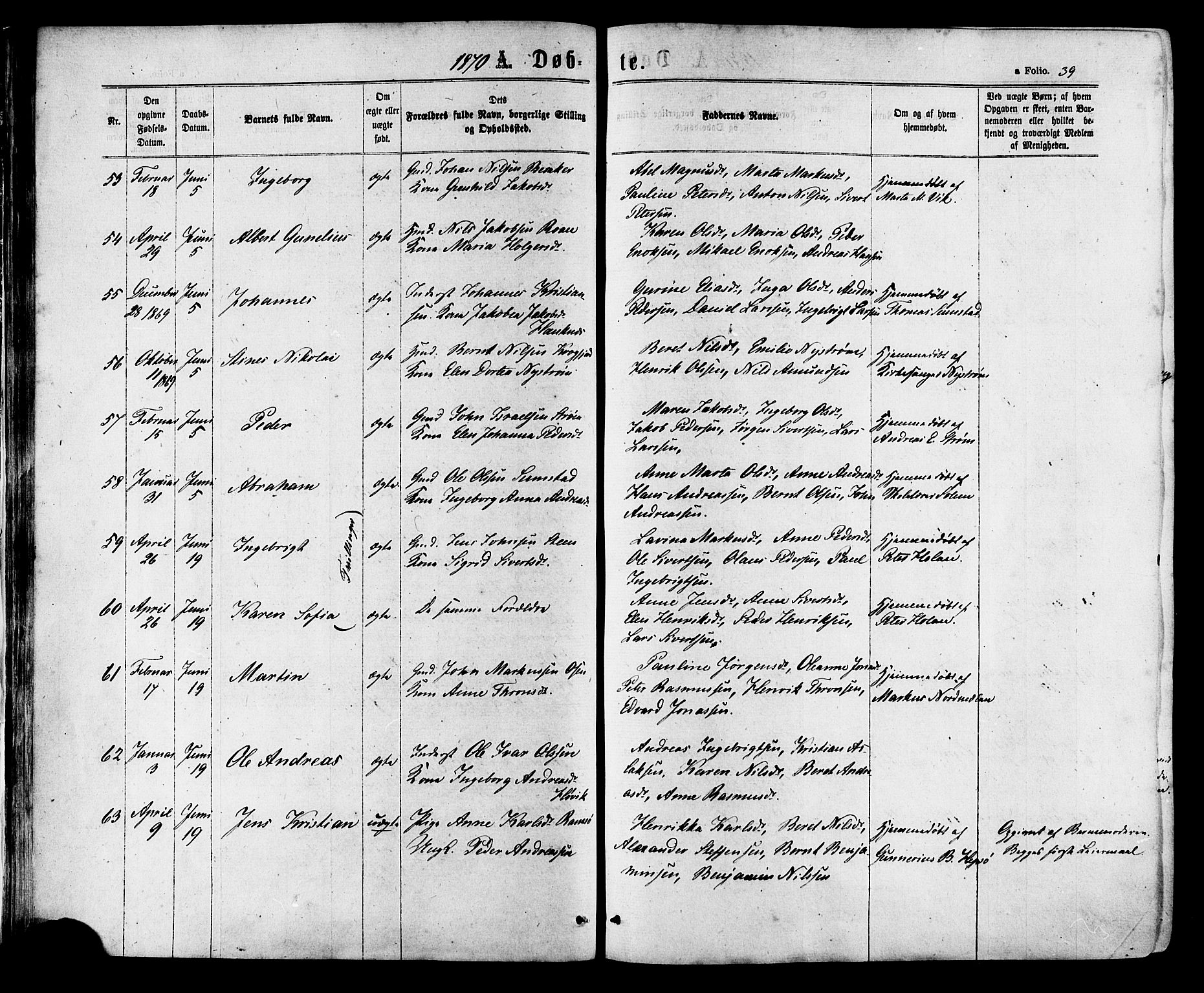 Ministerialprotokoller, klokkerbøker og fødselsregistre - Sør-Trøndelag, AV/SAT-A-1456/657/L0706: Parish register (official) no. 657A07, 1867-1878, p. 39