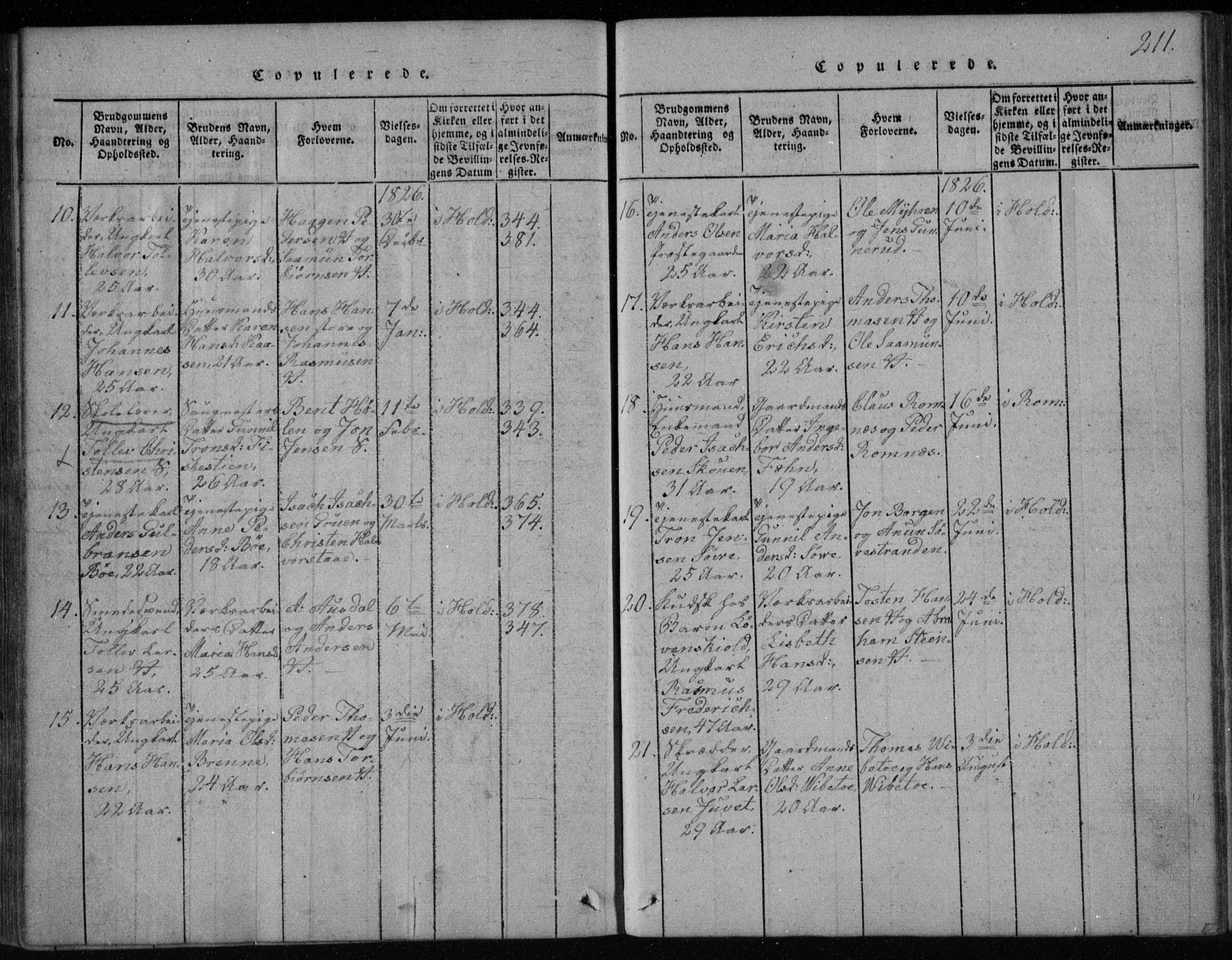 Holla kirkebøker, SAKO/A-272/F/Fa/L0003: Parish register (official) no. 3, 1815-1830, p. 211