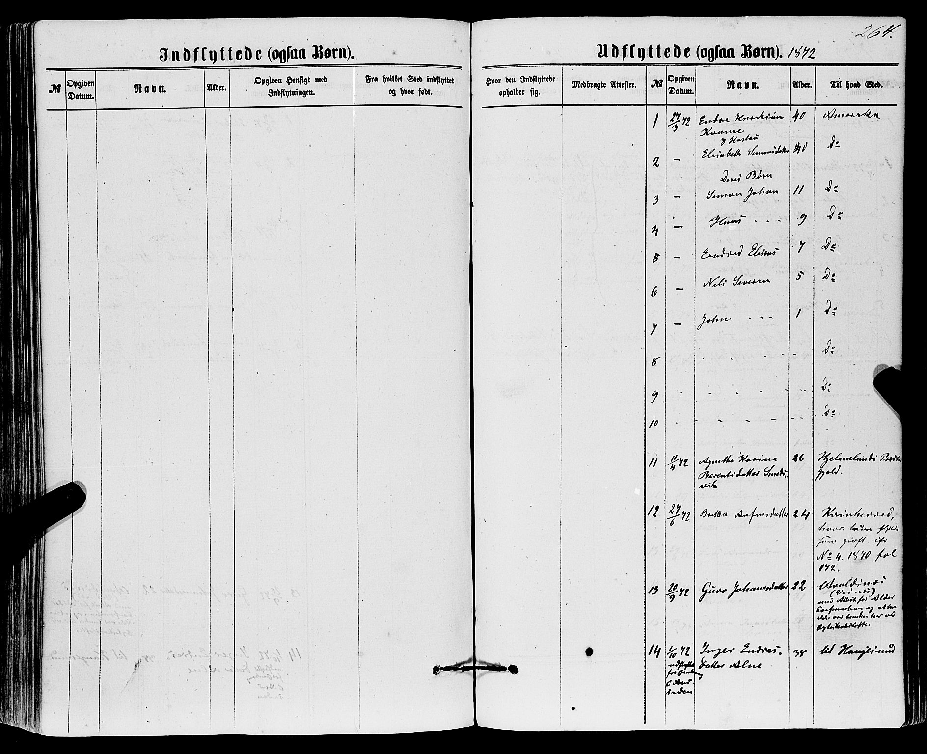 Sveio Sokneprestembete, SAB/A-78501/H/Haa: Parish register (official) no. A 1, 1861-1877, p. 264