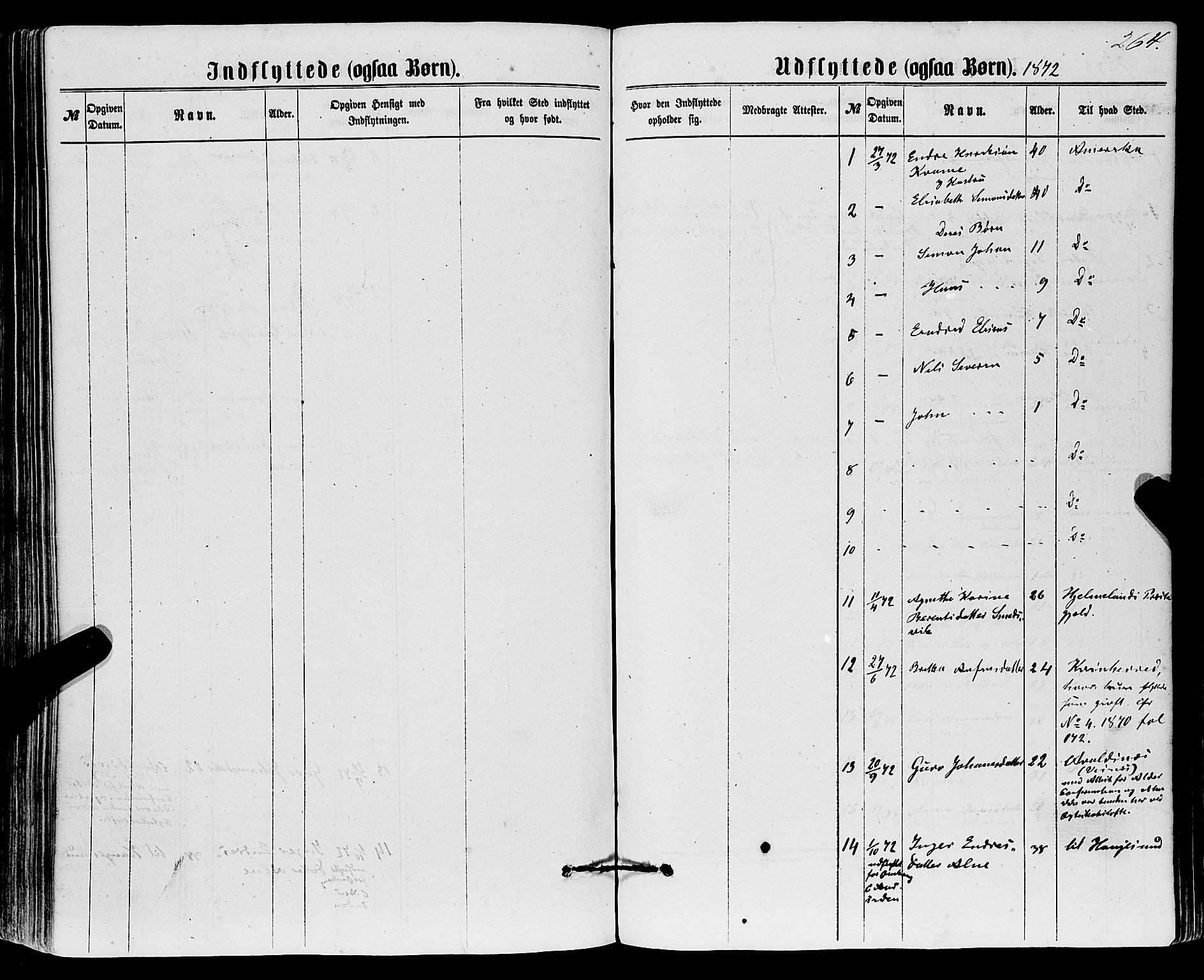 Sveio Sokneprestembete, AV/SAB-A-78501/H/Haa: Parish register (official) no. A 1, 1861-1877, p. 264