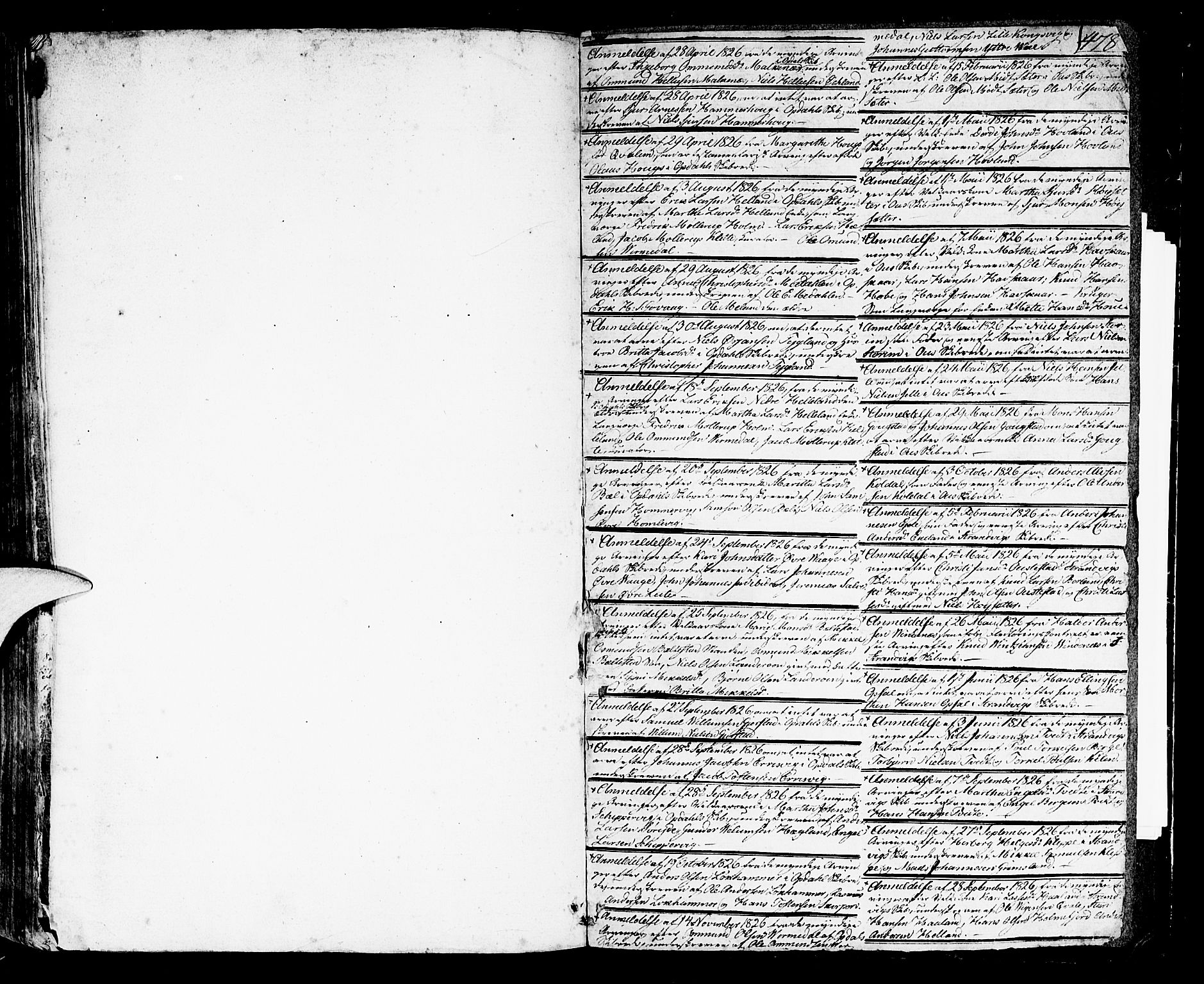 Sunnhordland sorenskrivar, AV/SAB-A-2401/1/H/Ha/Haa/L0014: Skifteprotokollar. Register i protokoll, 1819-1826, p. 477b-478a