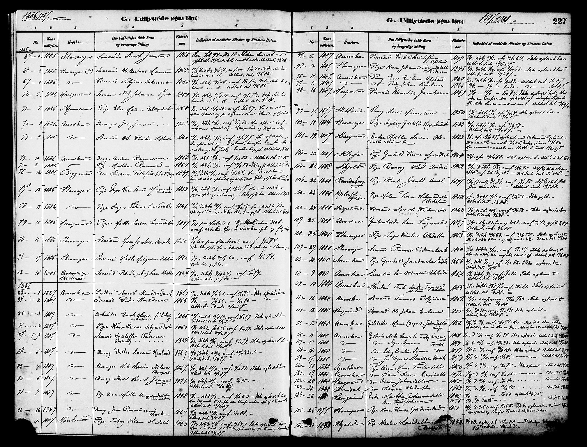 Tysvær sokneprestkontor, AV/SAST-A -101864/H/Ha/Haa/L0006: Parish register (official) no. A 6, 1878-1896, p. 227