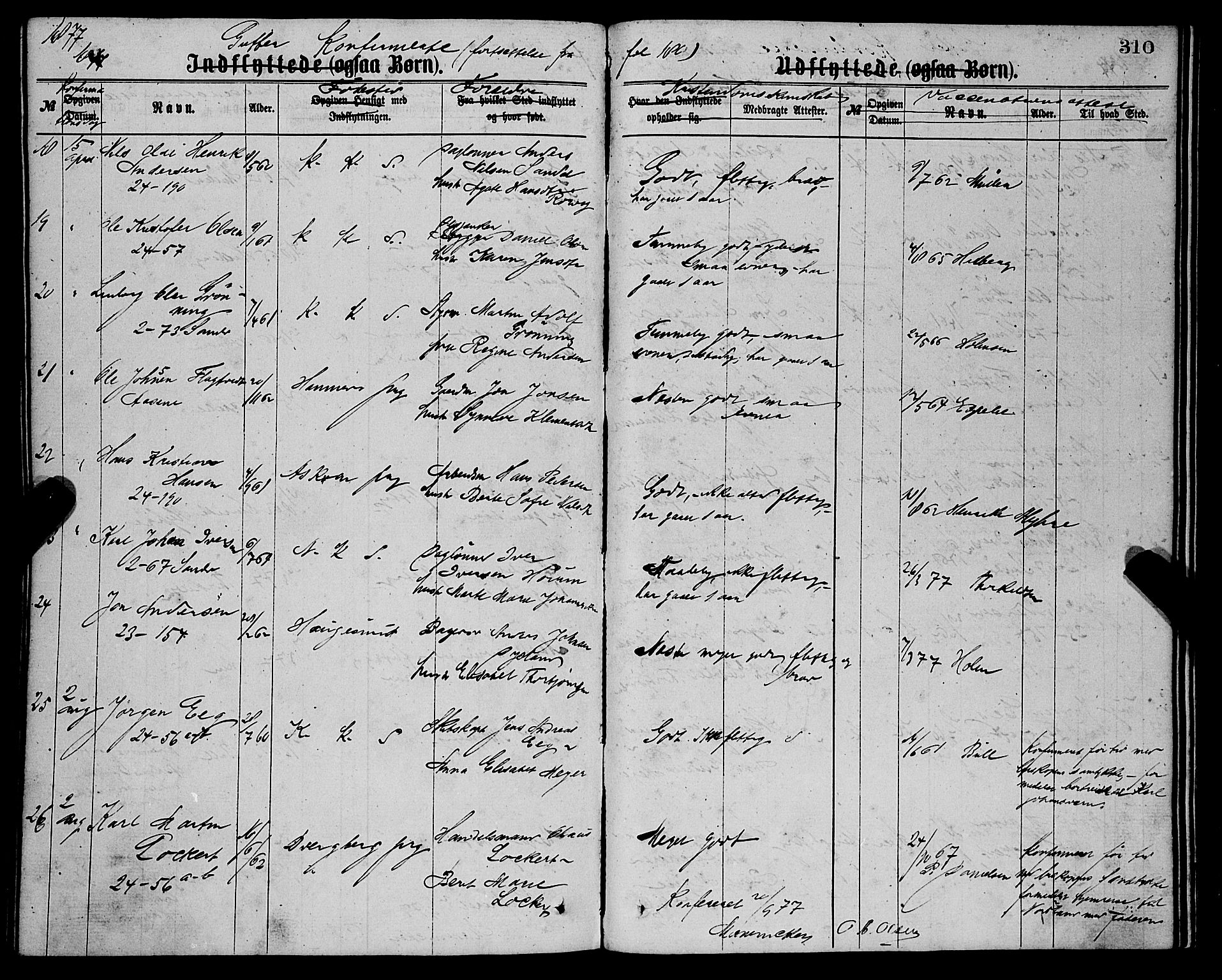 Sandviken Sokneprestembete, AV/SAB-A-77601/H/Ha/L0001: Parish register (official) no. A 1, 1867-1877, p. 310