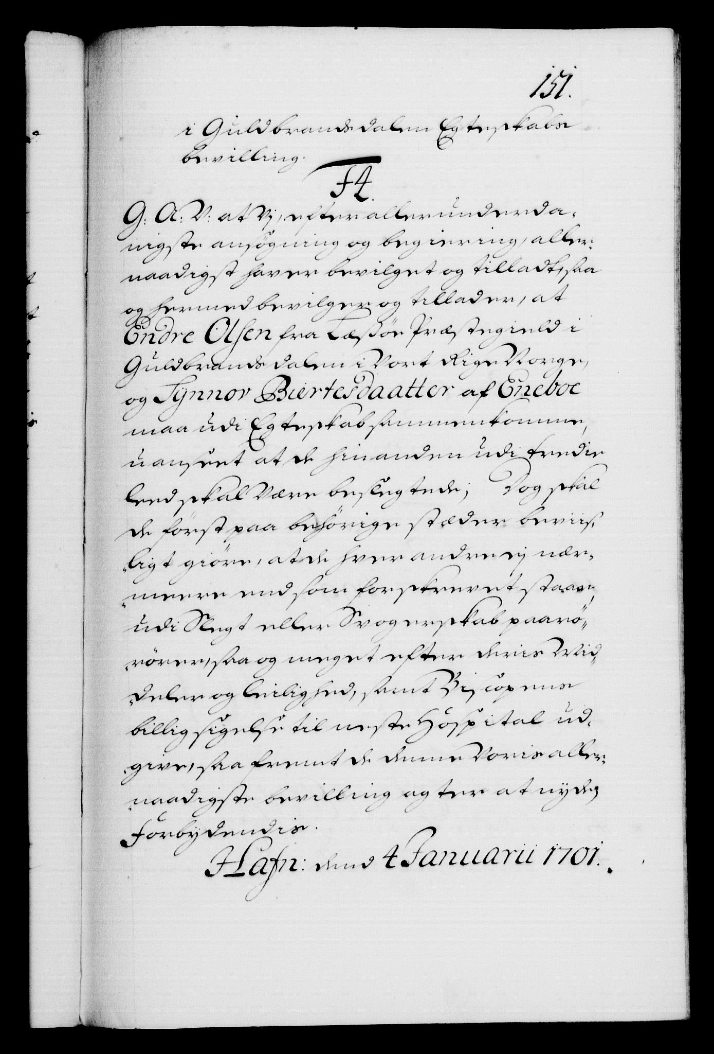 Danske Kanselli 1572-1799, AV/RA-EA-3023/F/Fc/Fca/Fcaa/L0018: Norske registre, 1699-1703, p. 151a