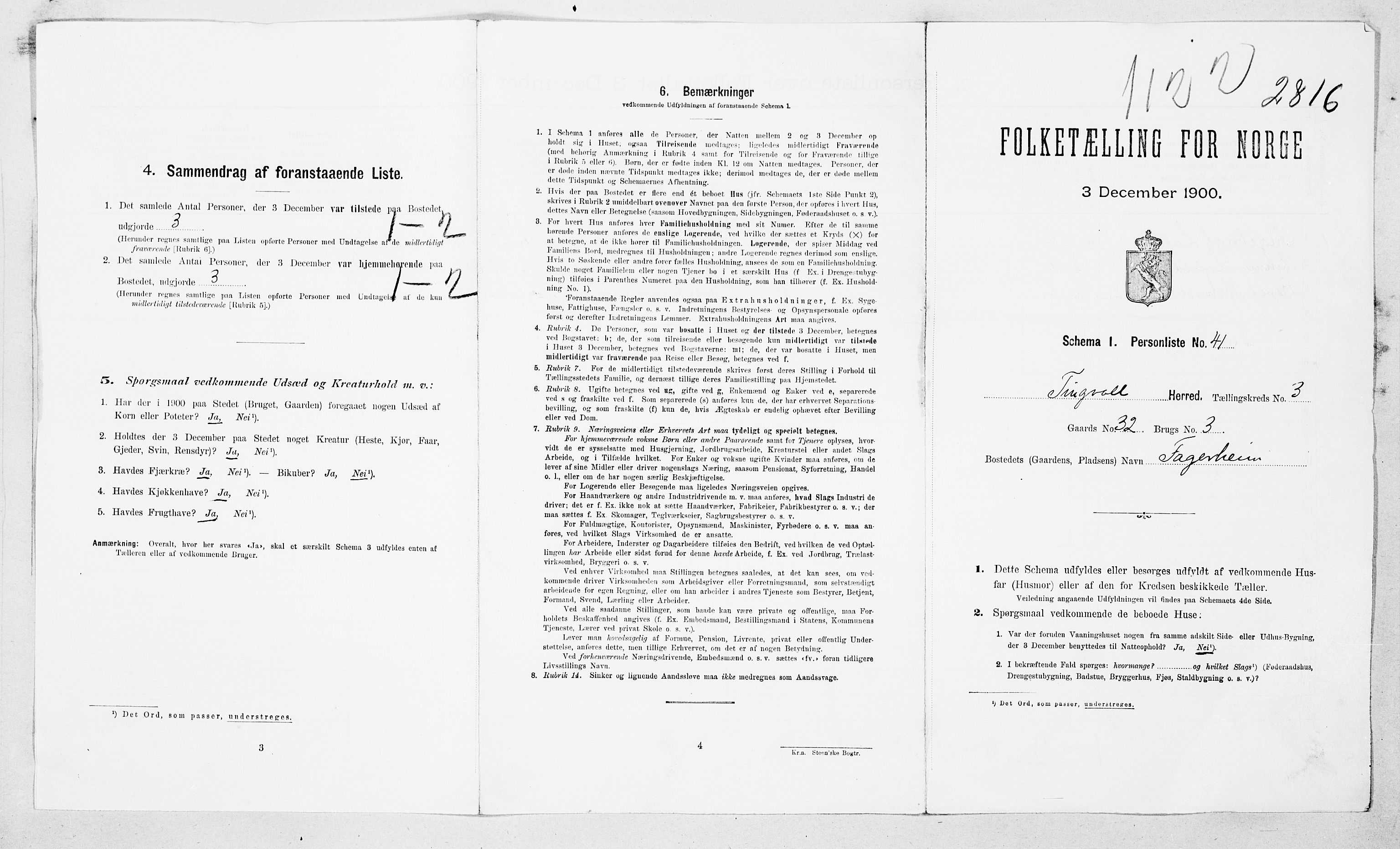 SAT, 1900 census for Tingvoll, 1900, p. 30