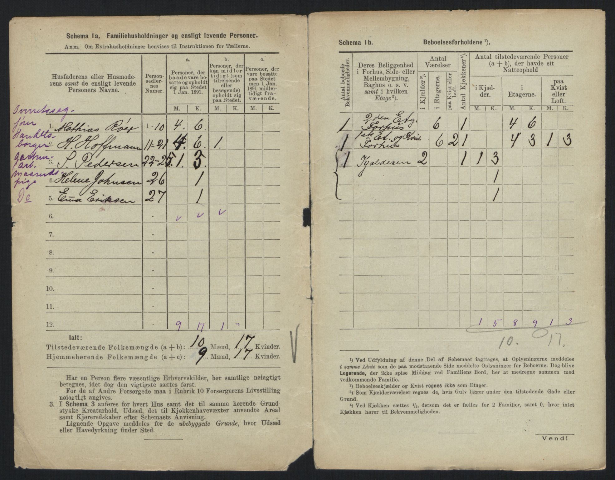 RA, 1891 census for 0301 Kristiania, 1891, p. 41075