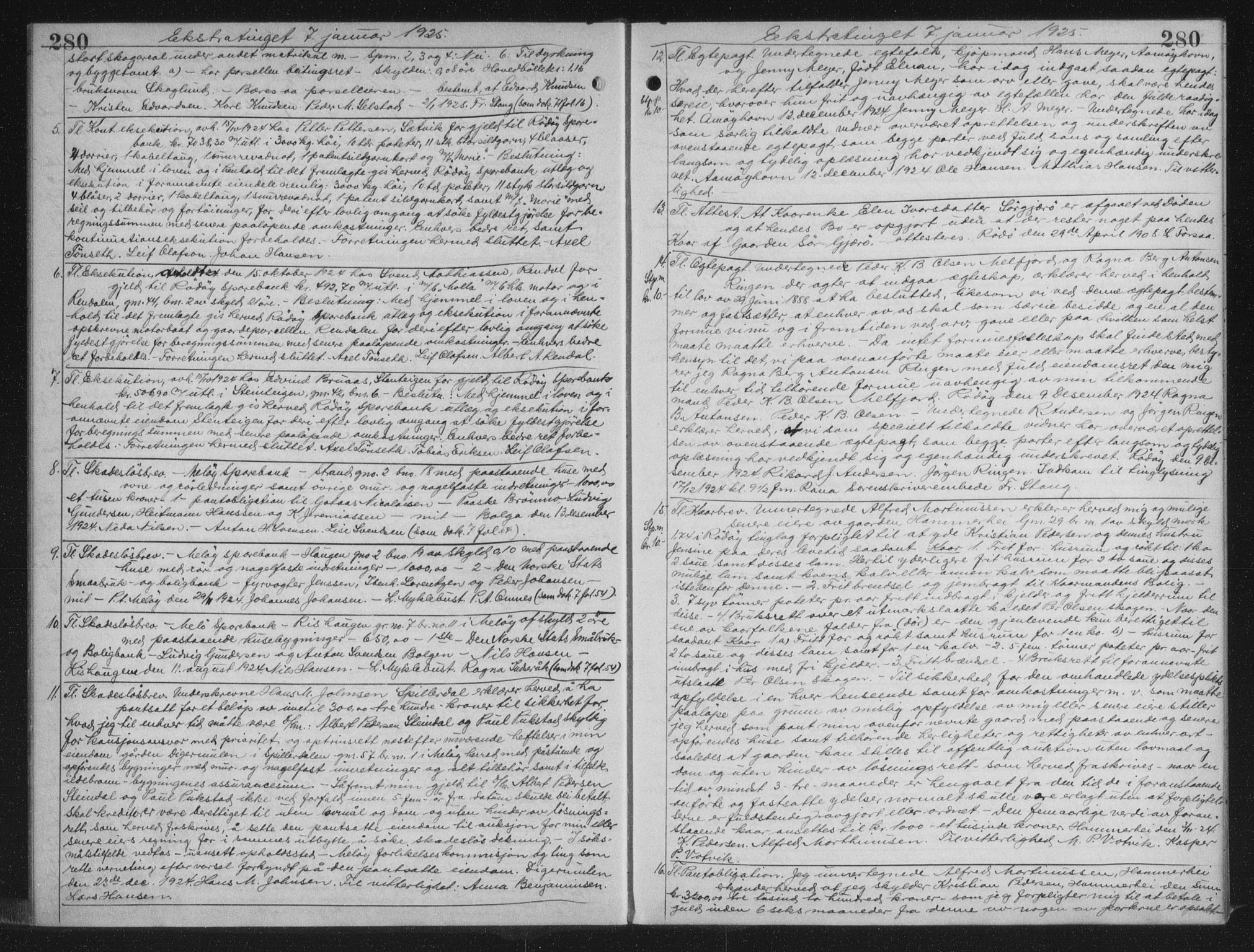 Rana sorenskriveri , AV/SAT-A-1108/1/2/2C/L0018: Mortgage book no. 18, 1923-1928, p. 280, Deed date: 07.01.1925