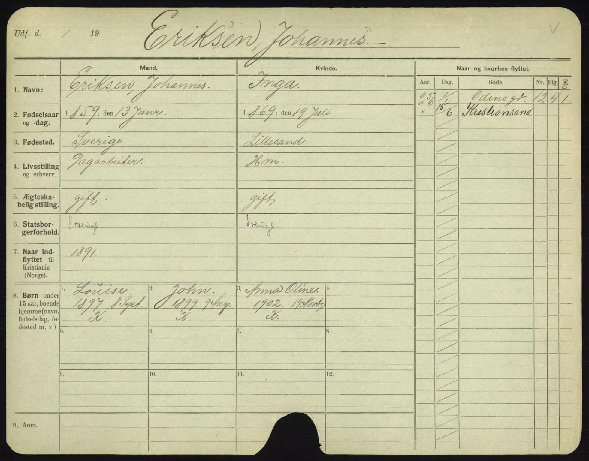 Oslo folkeregister, Registerkort, AV/SAO-A-11715/F/Fa/Fac/L0002: Menn, 1906-1914, p. 1107a