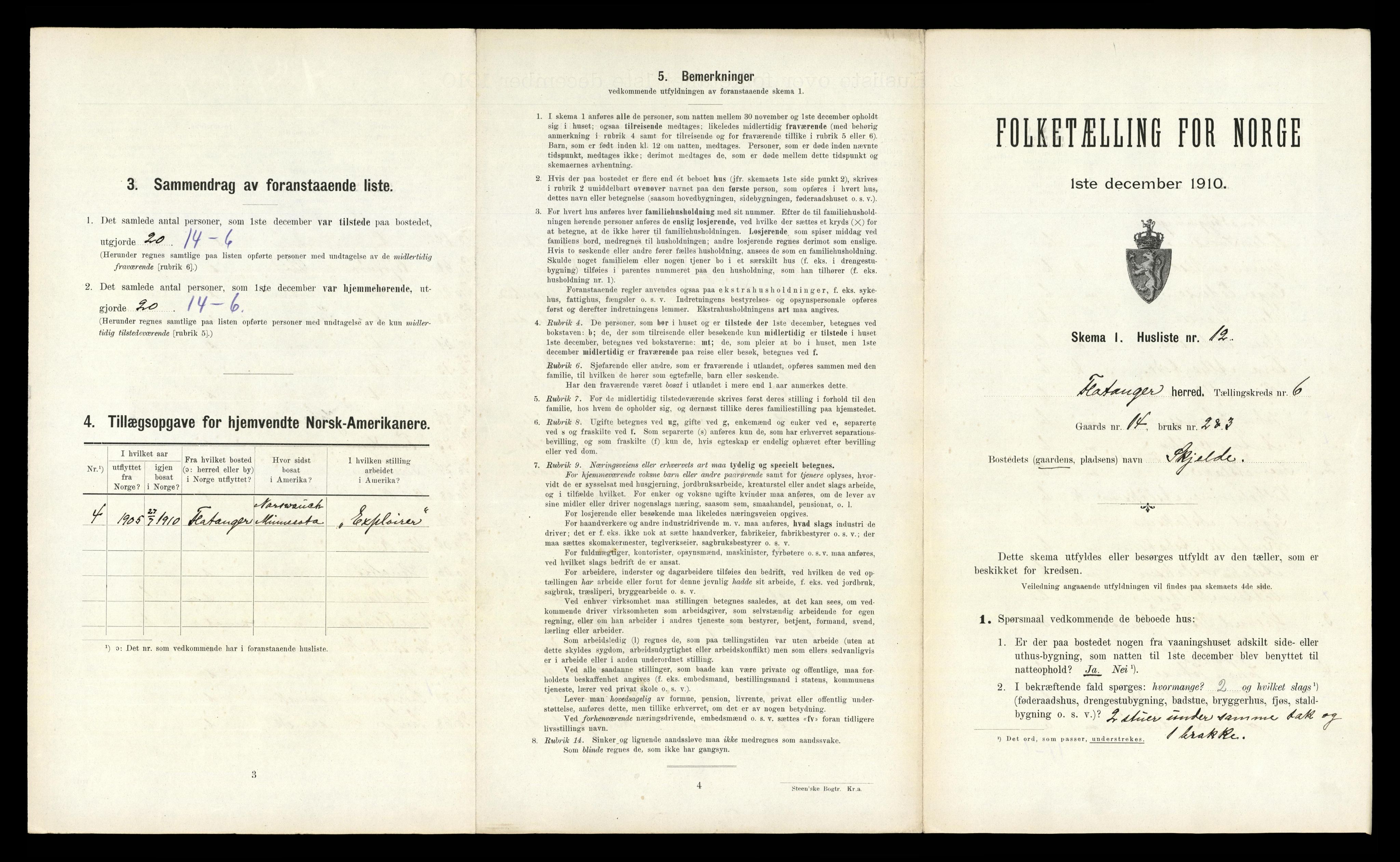 RA, 1910 census for Flatanger, 1910, p. 557
