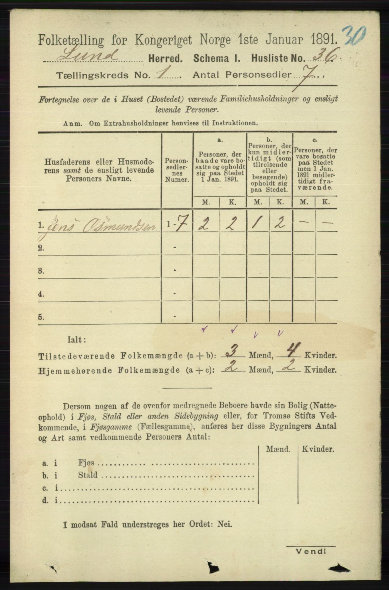 RA, 1891 census for 1112 Lund, 1891, p. 52
