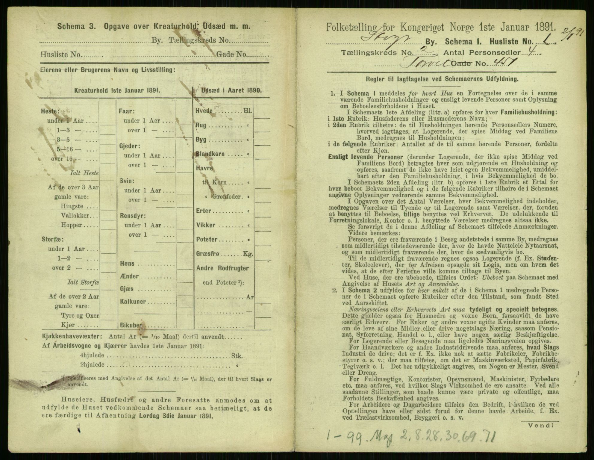 RA, 1891 census for 1103 Stavanger, 1891, p. 267