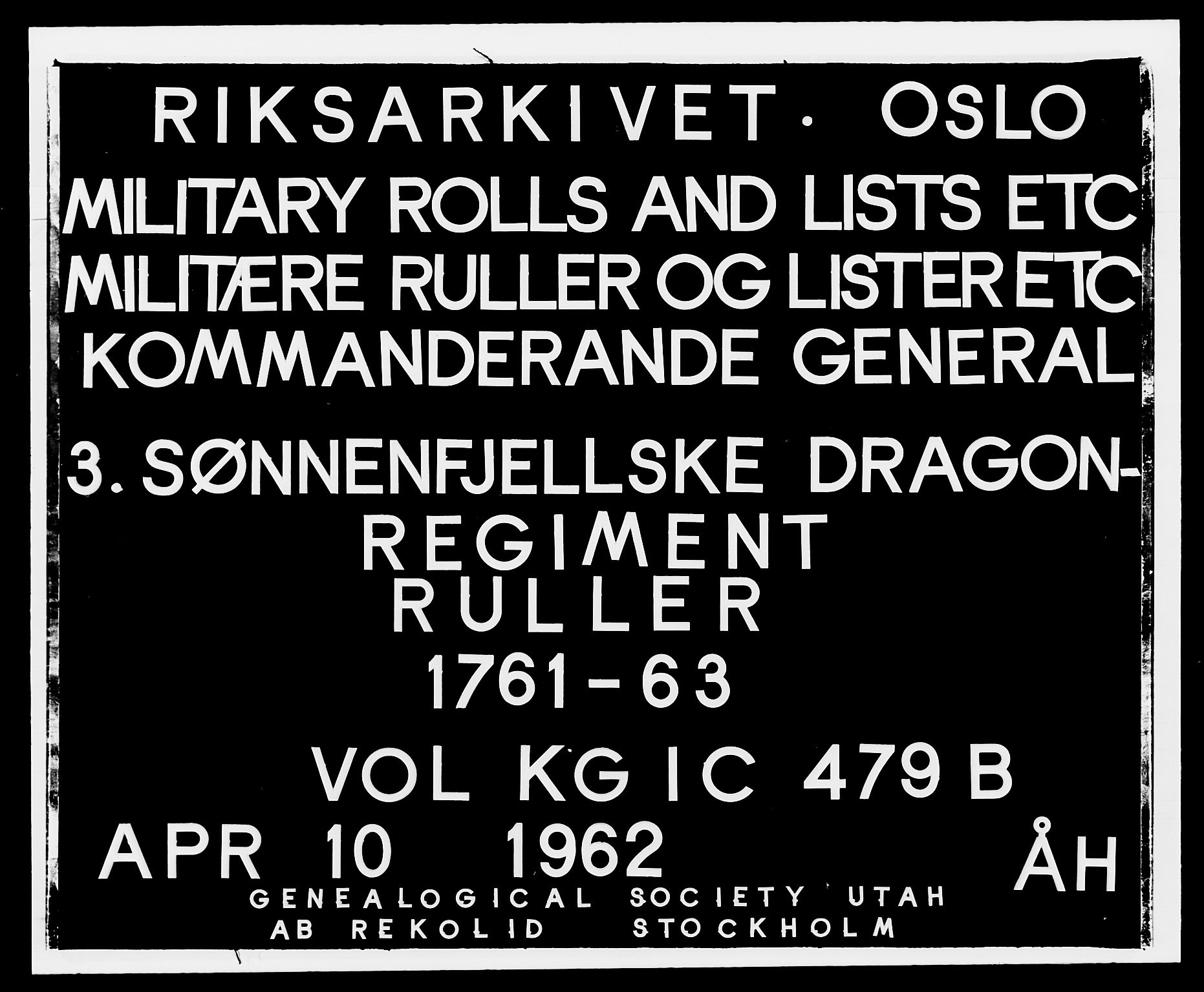 Kommanderende general (KG I) med Det norske krigsdirektorium, AV/RA-EA-5419/E/Ea/L0479b: 3. Sønnafjelske dragonregiment, 1761-1763, p. 2