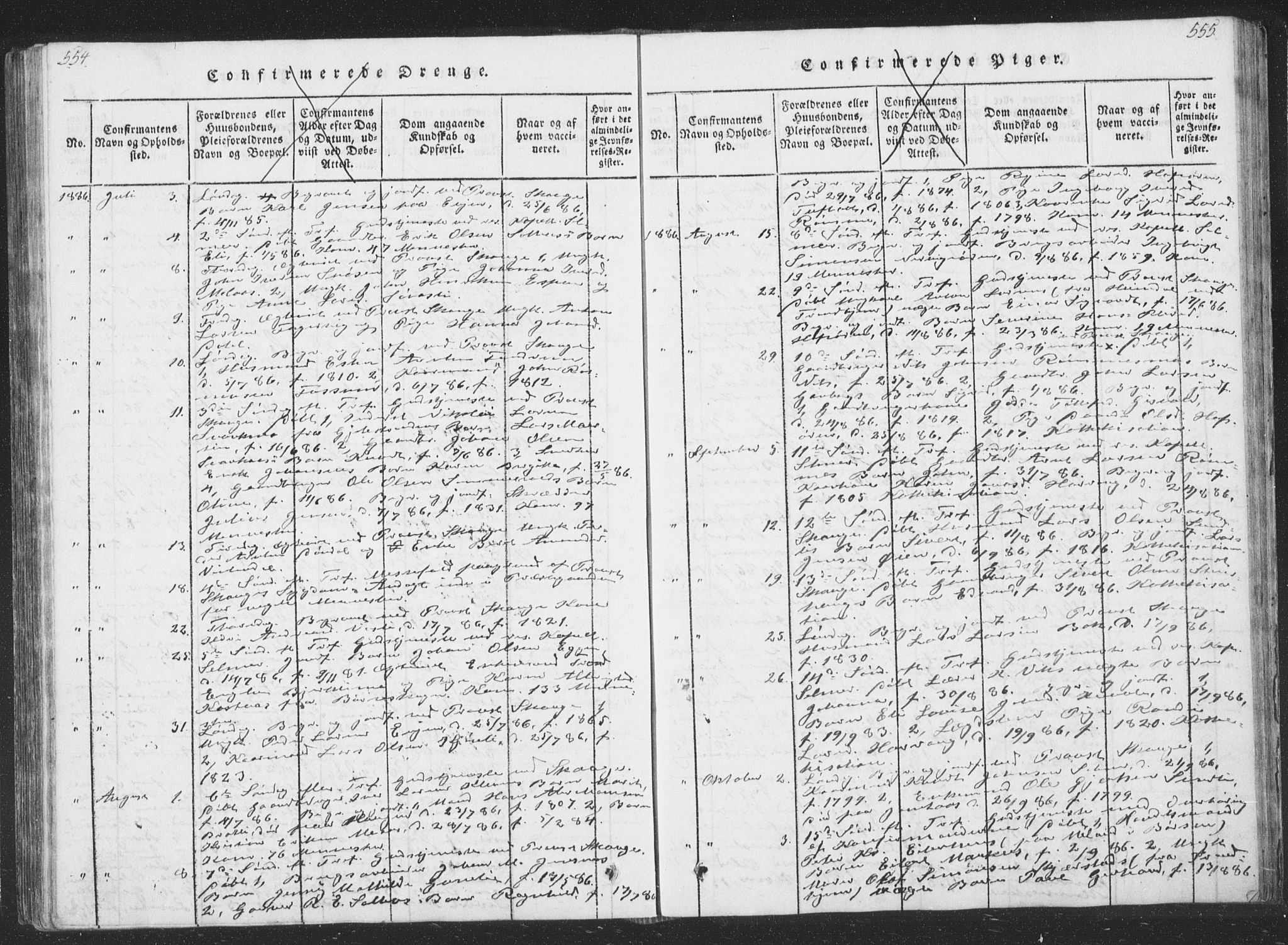 Ministerialprotokoller, klokkerbøker og fødselsregistre - Sør-Trøndelag, SAT/A-1456/668/L0816: Parish register (copy) no. 668C05, 1816-1893, p. 554-555