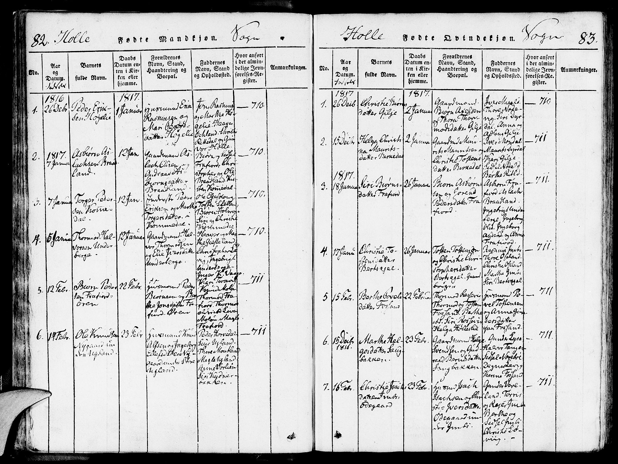 Strand sokneprestkontor, SAST/A-101828/H/Ha/Haa/L0004: Parish register (official) no. A 4 /2, 1816-1833, p. 82-83
