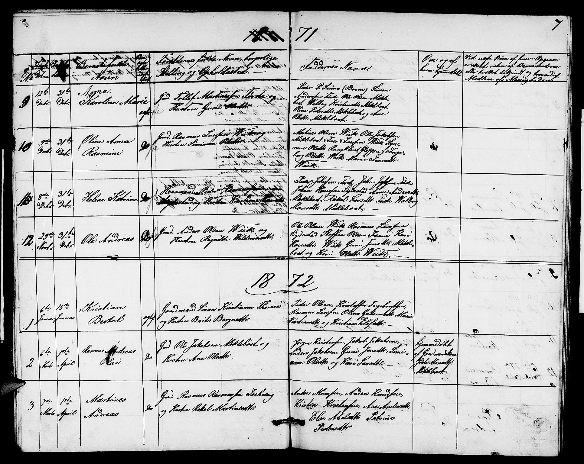 Davik sokneprestembete, AV/SAB-A-79701/H/Hab/Habd/L0001: Parish register (copy) no. D 1, 1866-1891, p. 7