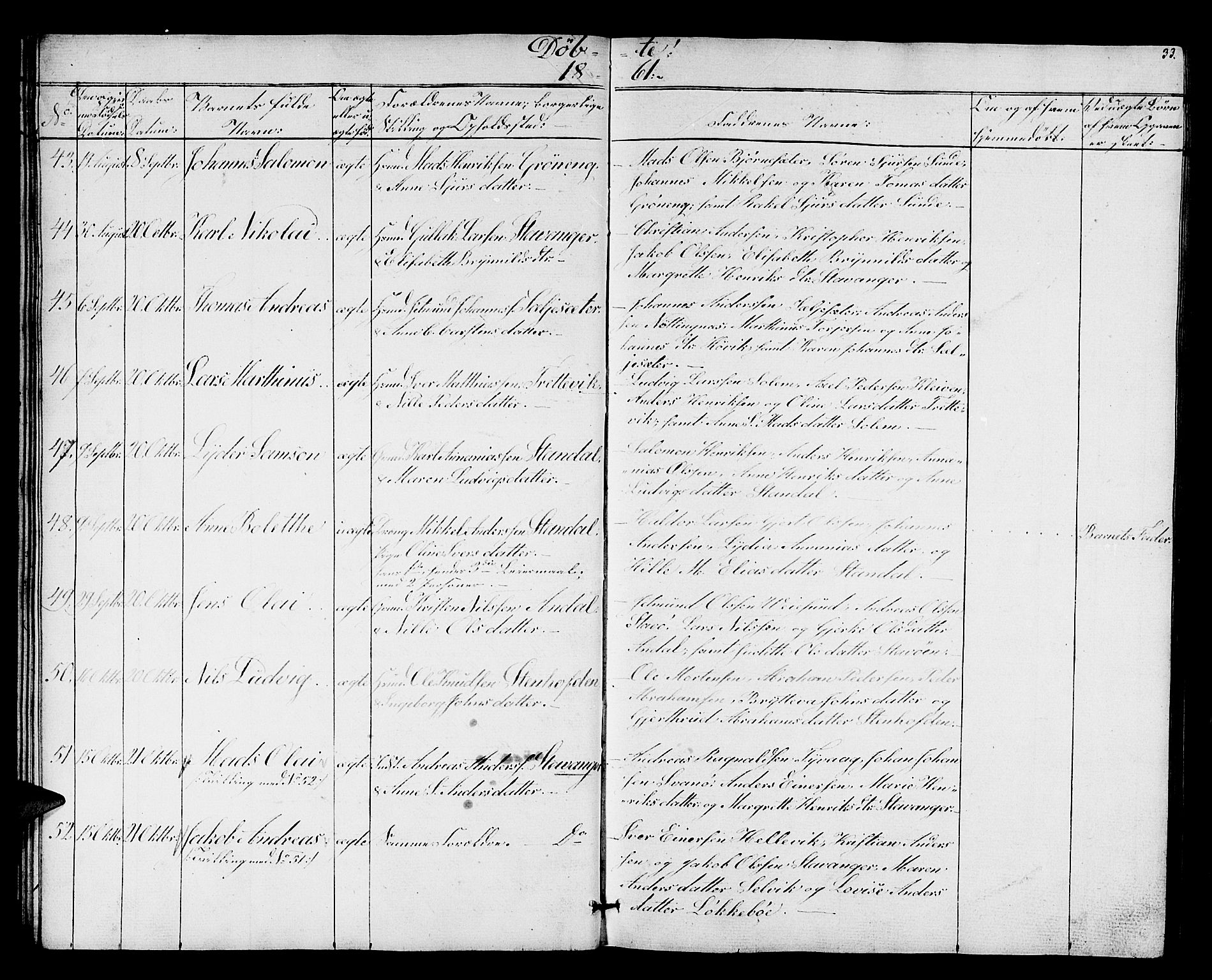 Kinn sokneprestembete, AV/SAB-A-80801/H/Hab/Habc/L0001: Parish register (copy) no. C 1, 1854-1868, p. 33