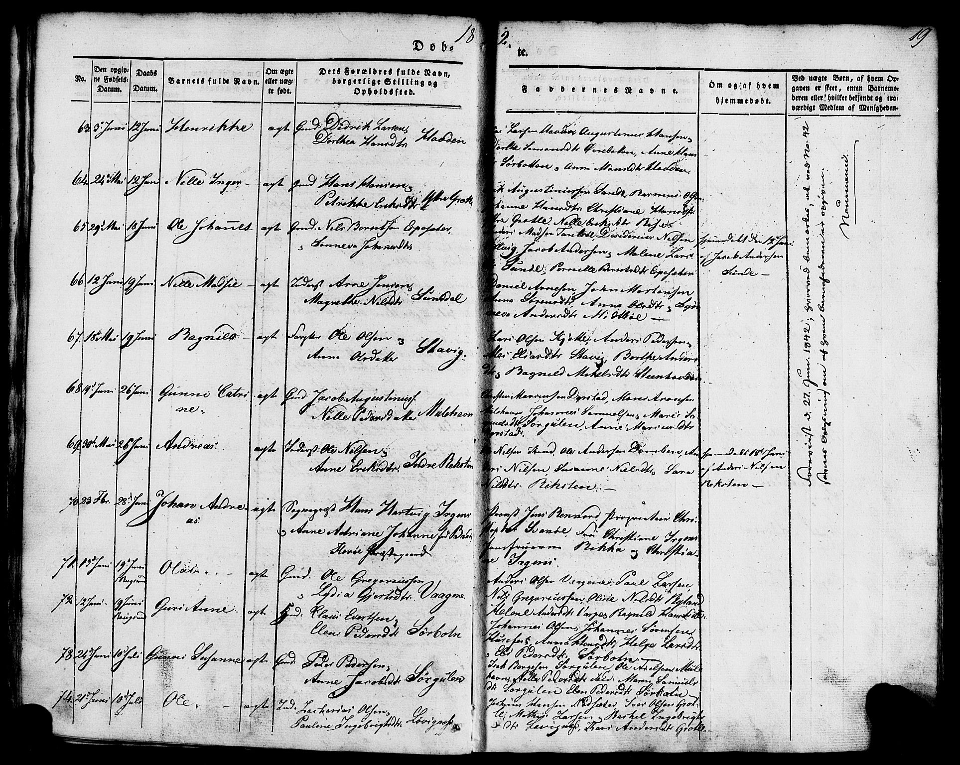 Kinn sokneprestembete, SAB/A-80801/H/Haa/Haaa/L0005: Parish register (official) no. A 5, 1841-1857, p. 19
