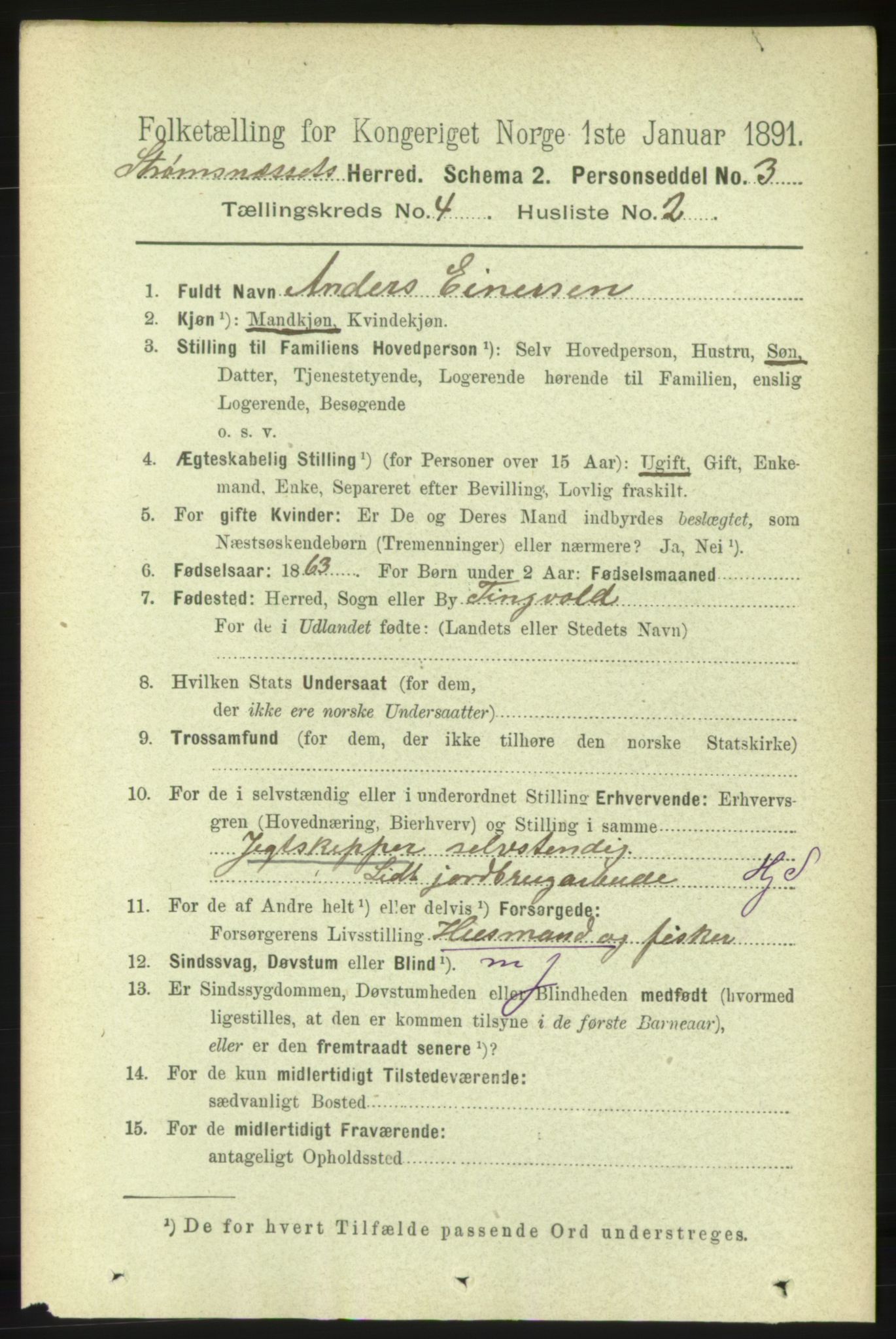 RA, 1891 census for 1559 Straumsnes, 1891, p. 760