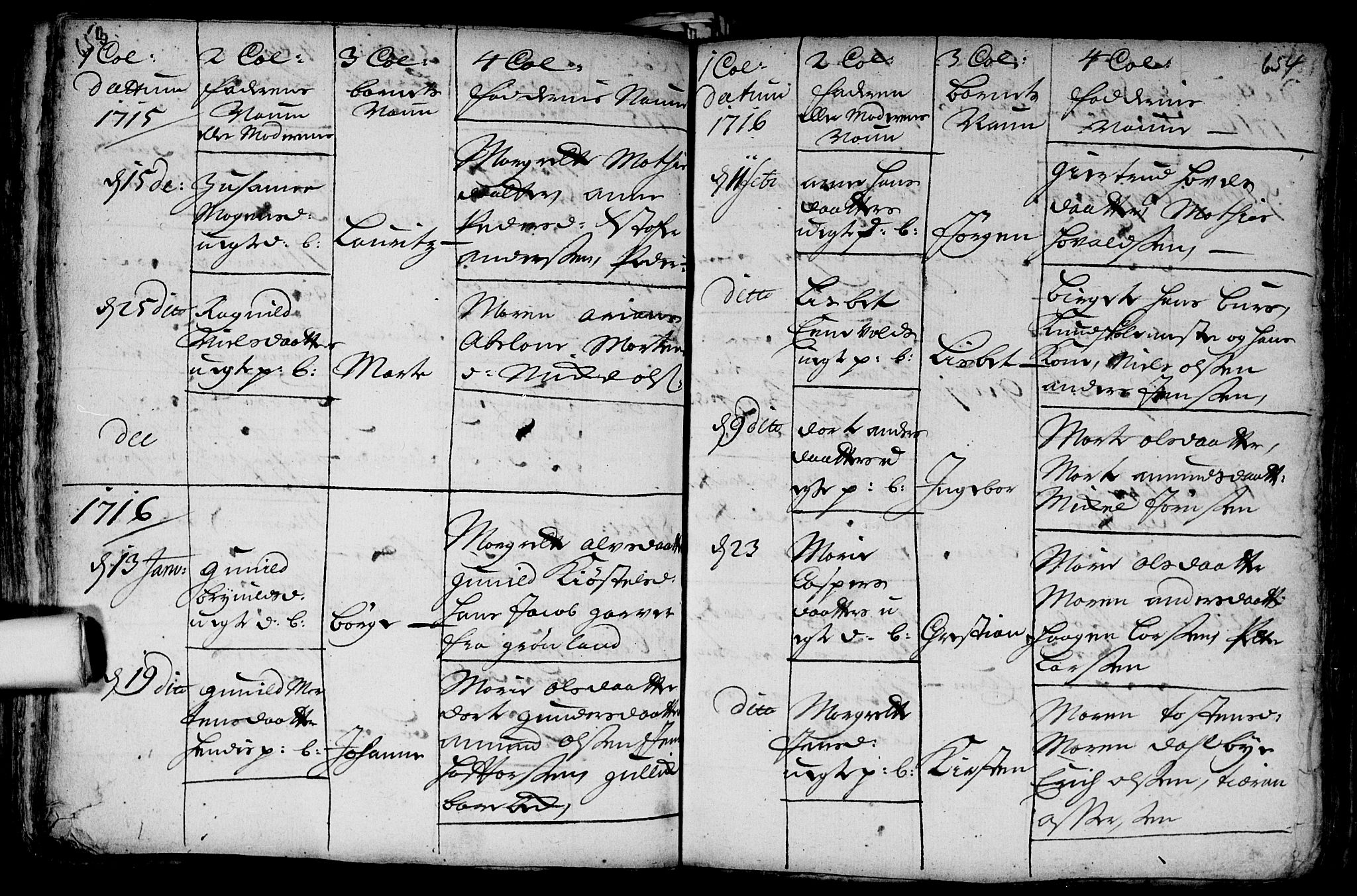 Aker prestekontor kirkebøker, SAO/A-10861/F/L0002: Parish register (official) no. 2, 1714-1720, p. 653-654