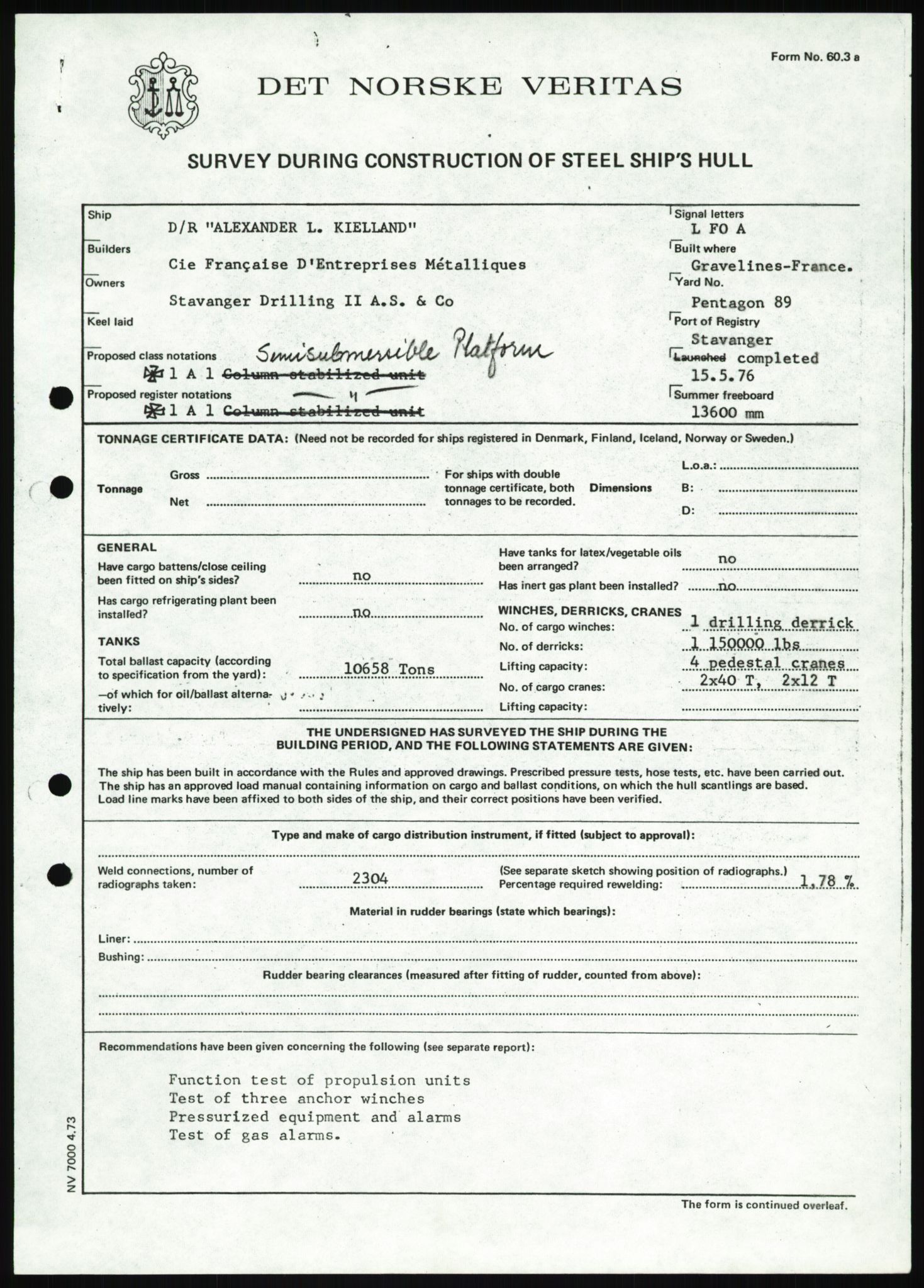 Justisdepartementet, Granskningskommisjonen ved Alexander Kielland-ulykken 27.3.1980, AV/RA-S-1165/D/L0025: I Det norske Veritas (Doku.liste + I6, I12, I18-I20, I29, I32-I33, I35, I37-I39, I42)/J Department of Energy (J11)/M Lloyds Register(M6, M8-M10)/T (T2-T3/ U Stabilitet (U1-U2)/V Forankring (V1-V3), 1980-1981, p. 37