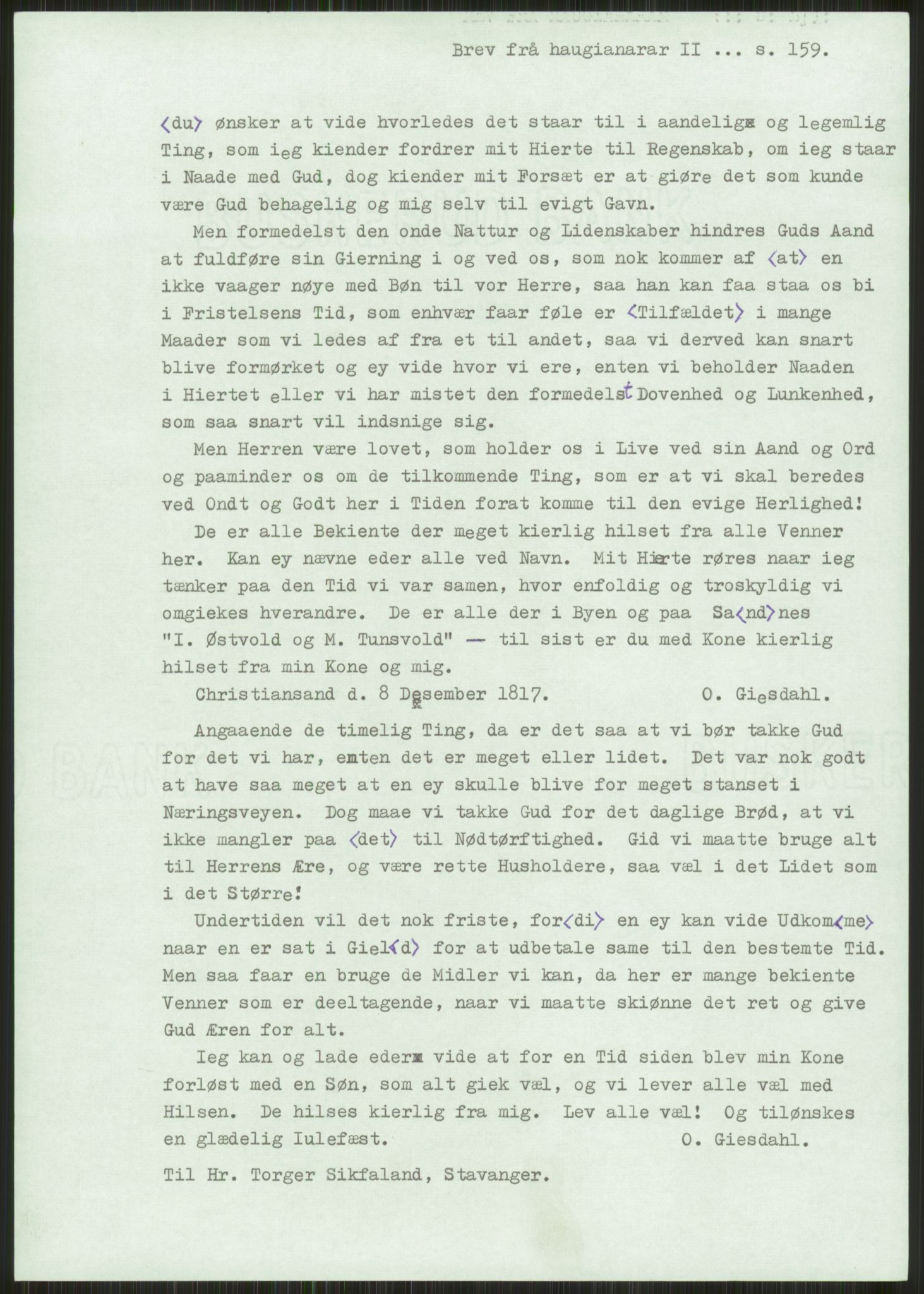 Samlinger til kildeutgivelse, Haugianerbrev, AV/RA-EA-6834/F/L0002: Haugianerbrev II: 1805-1821, 1805-1821, p. 159