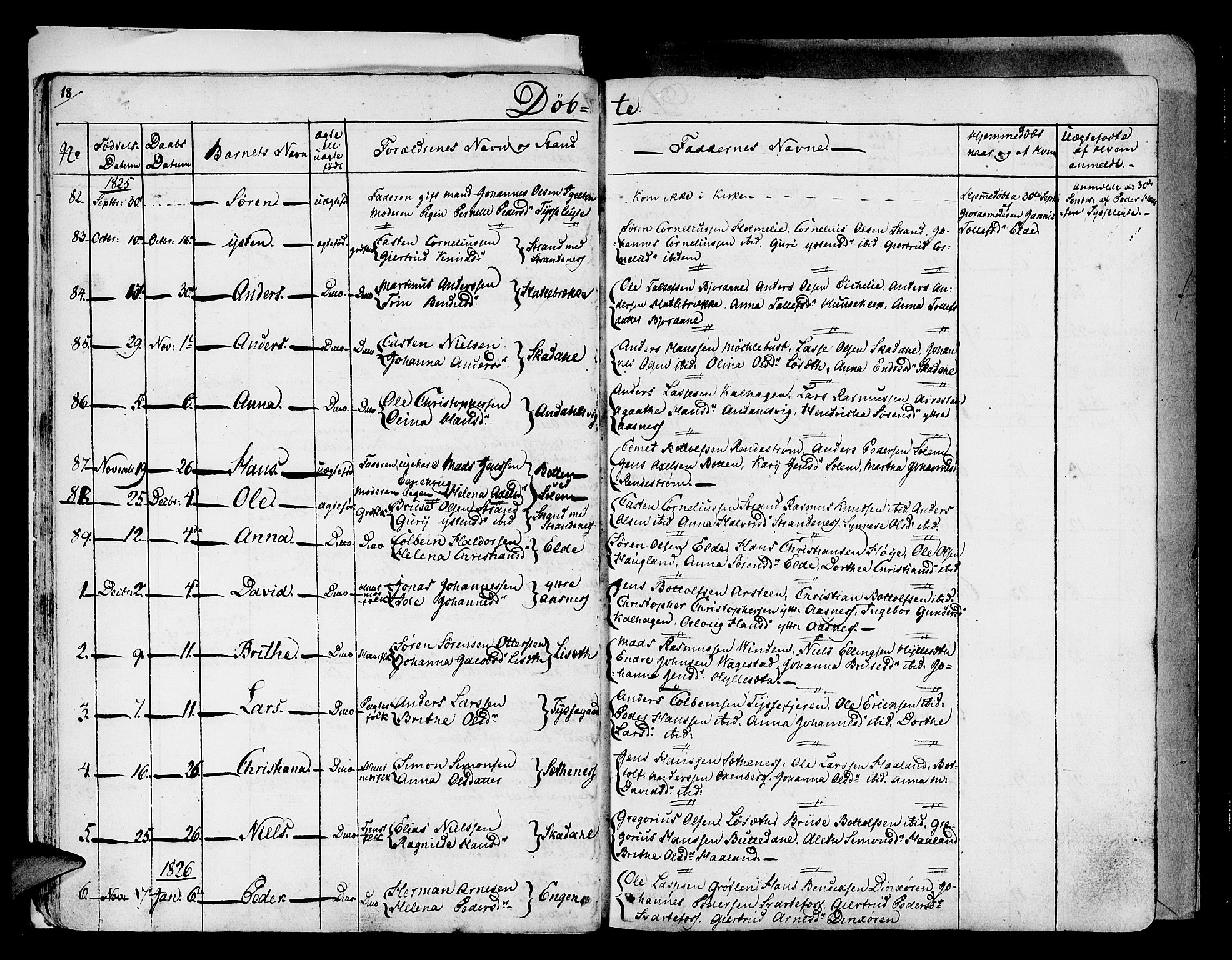 Fjaler sokneprestembete, SAB/A-79801/H/Haa/Haaa/L0005: Parish register (official) no. A 5, 1821-1835, p. 18