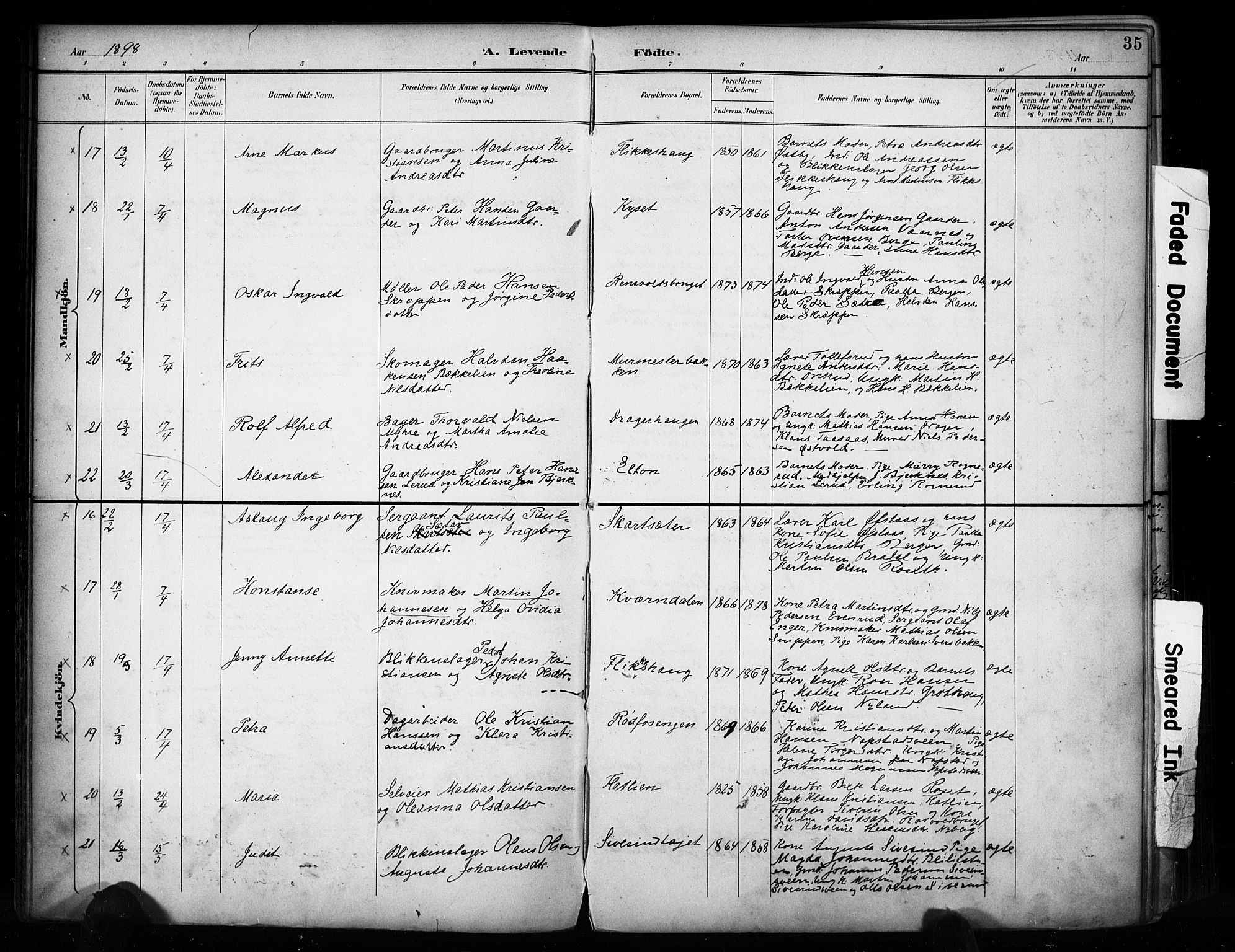 Vestre Toten prestekontor, AV/SAH-PREST-108/H/Ha/Haa/L0011: Parish register (official) no. 11, 1895-1906, p. 35