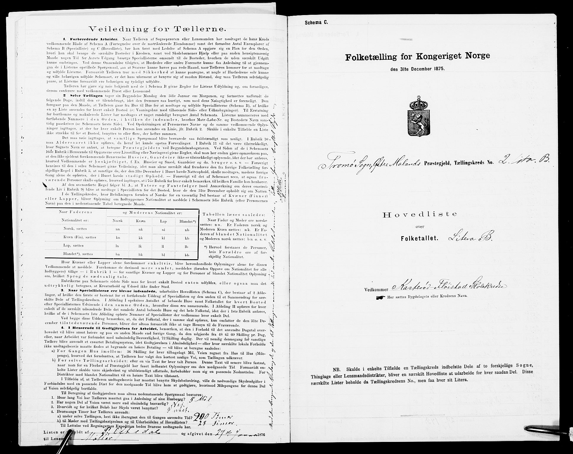 SAK, 1875 census for 0918P Austre Moland, 1875, p. 46