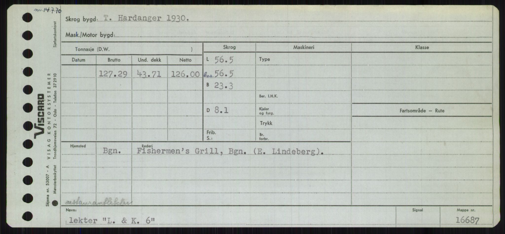 Sjøfartsdirektoratet med forløpere, Skipsmålingen, RA/S-1627/H/Ha/L0003/0002: Fartøy, Hilm-Mar / Fartøy, Kom-Mar, p. 219