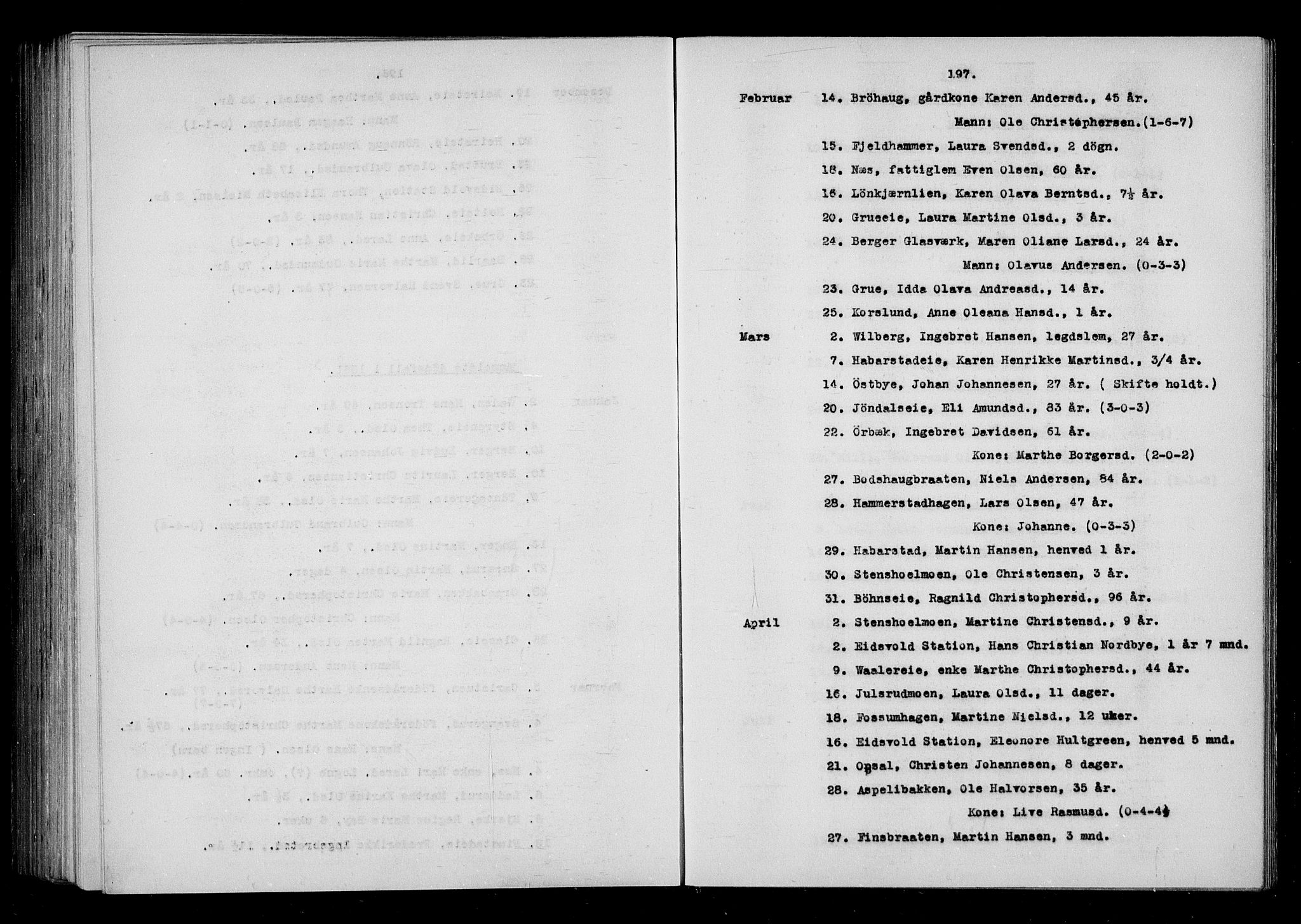 Eidsvoll tingrett, AV/SAO-A-10371/H/Ha/Haa/L0001: Dødsmeldingsprotokoll - Eidsvoll lensmannsdistrikt, 1815-1865, p. 197