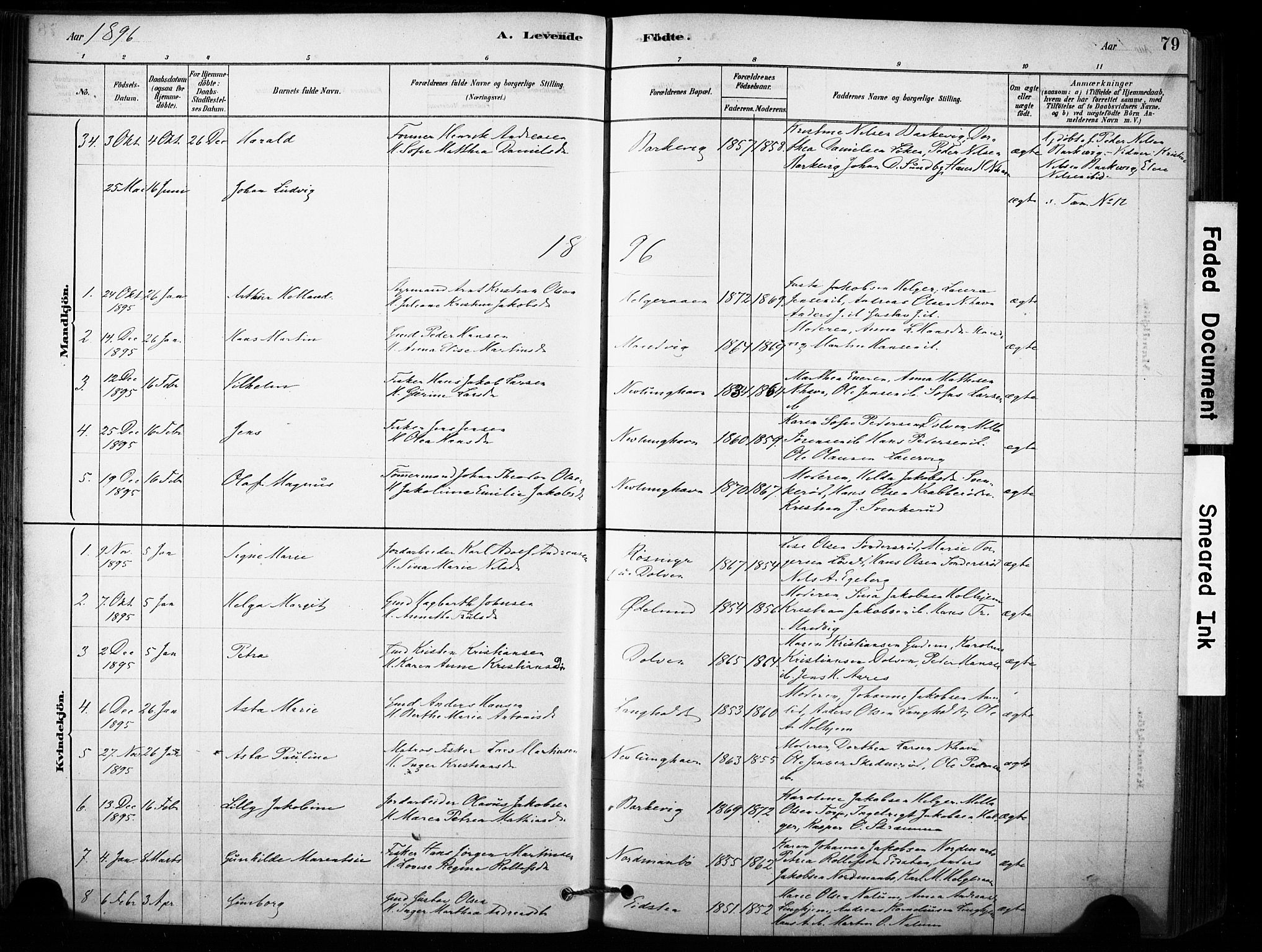 Brunlanes kirkebøker, AV/SAKO-A-342/F/Fb/L0001: Parish register (official) no. II 1, 1878-1899, p. 79