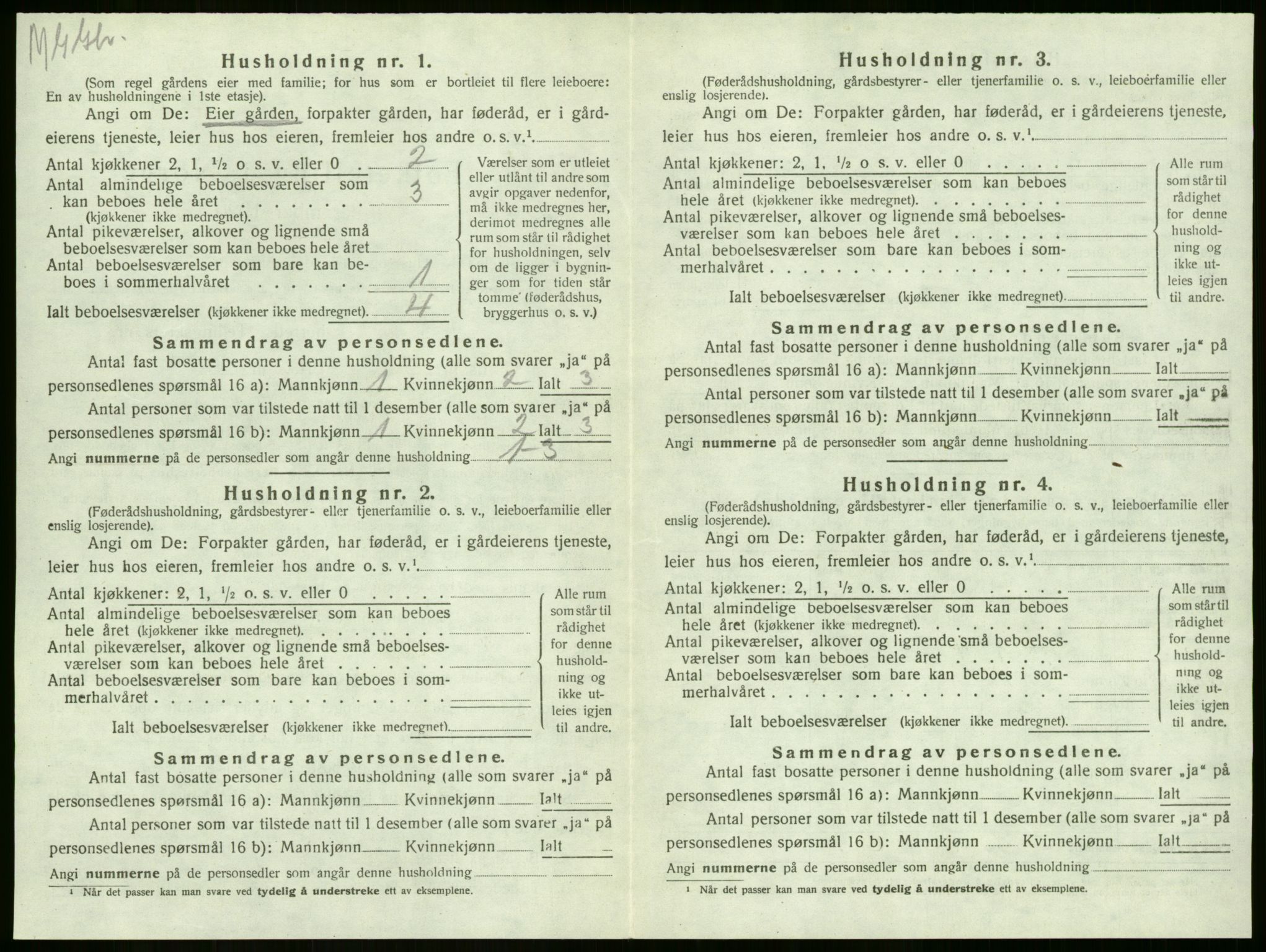 SAKO, 1920 census for Sandeherred, 1920, p. 1582