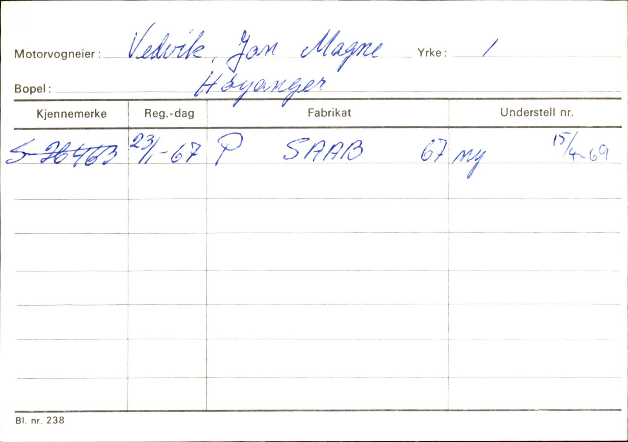 Statens vegvesen, Sogn og Fjordane vegkontor, AV/SAB-A-5301/4/F/L0131: Eigarregister Høyanger P-Å. Stryn S-Å, 1945-1975, p. 793