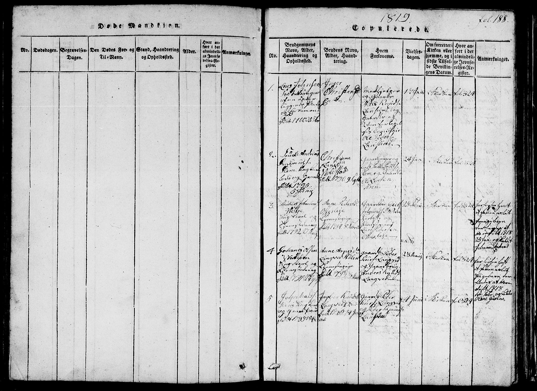 Ministerialprotokoller, klokkerbøker og fødselsregistre - Møre og Romsdal, SAT/A-1454/536/L0506: Parish register (copy) no. 536C01, 1818-1859, p. 188