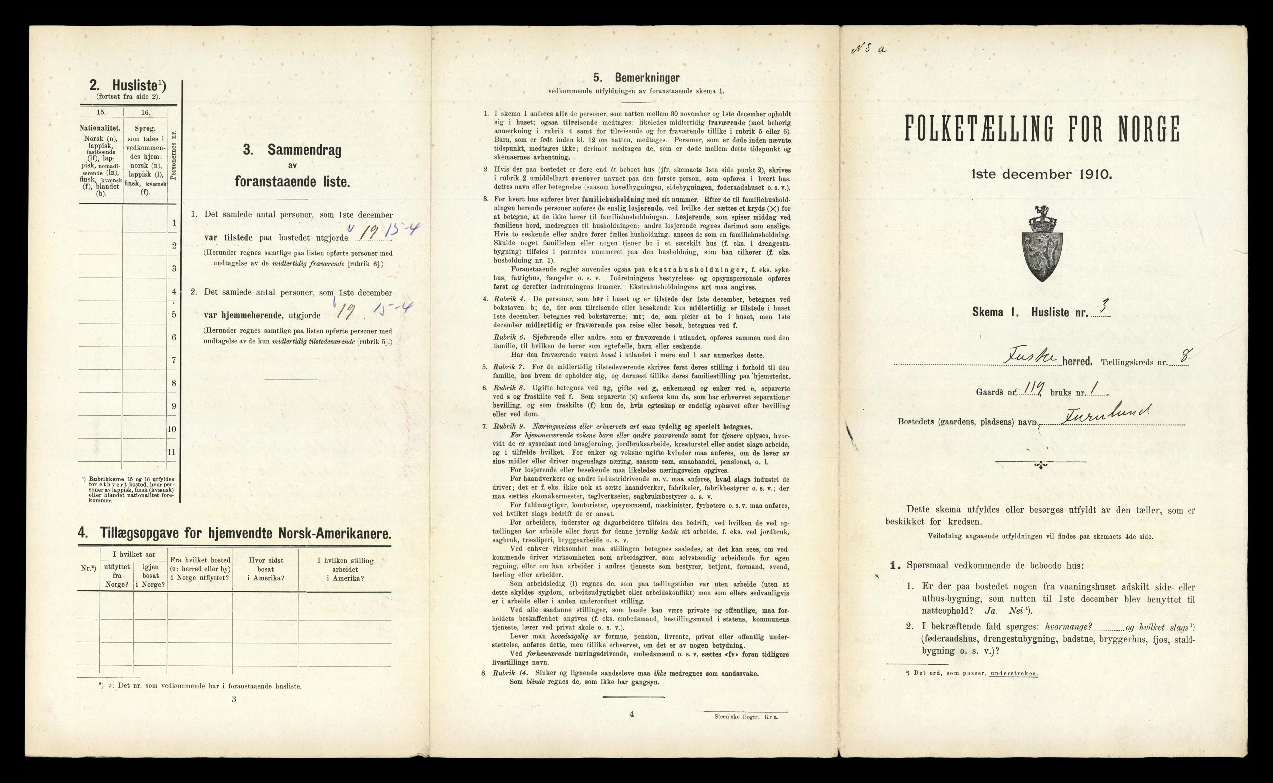 RA, 1910 census for Fauske, 1910, p. 398