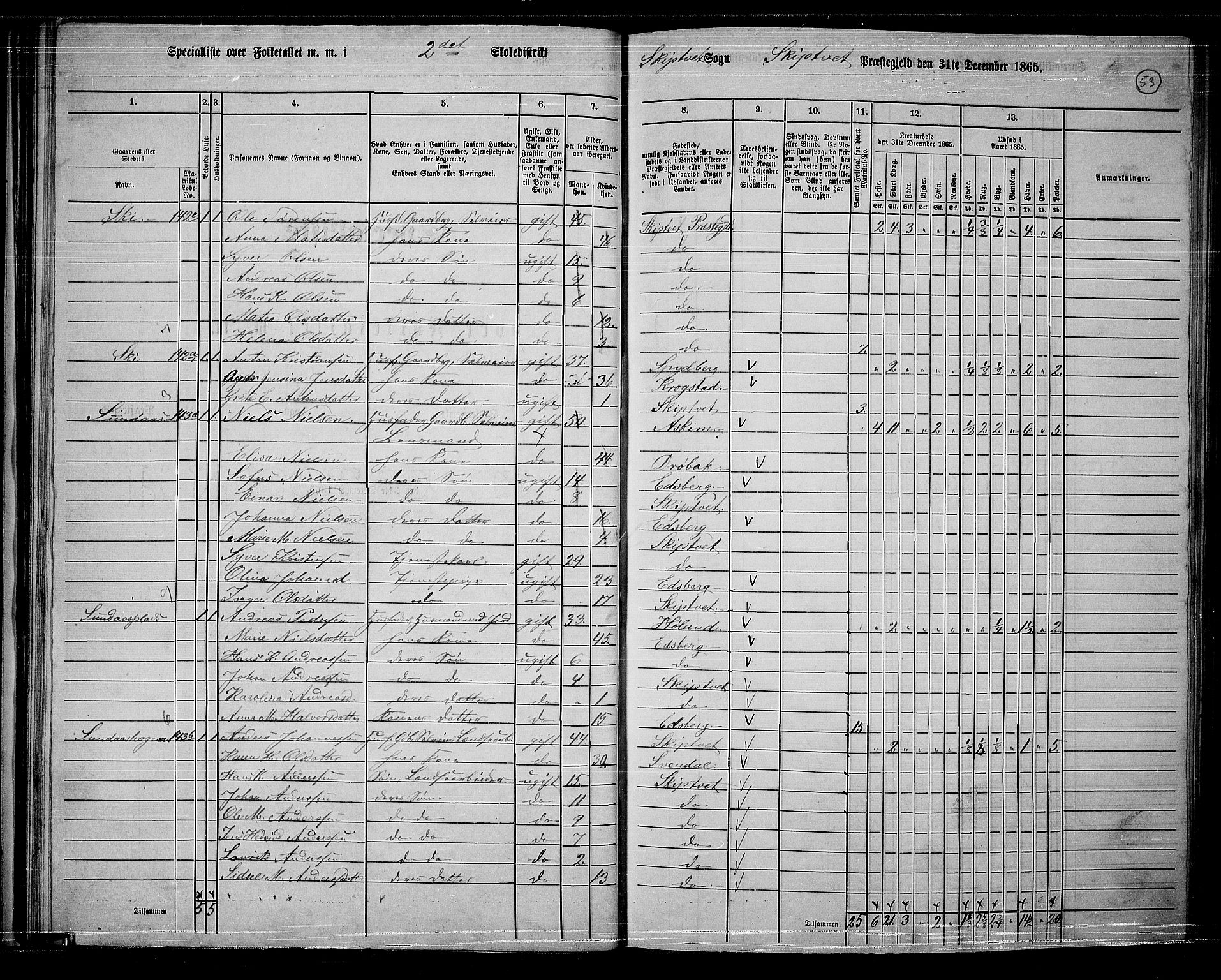 RA, 1865 census for Skiptvet, 1865, p. 46