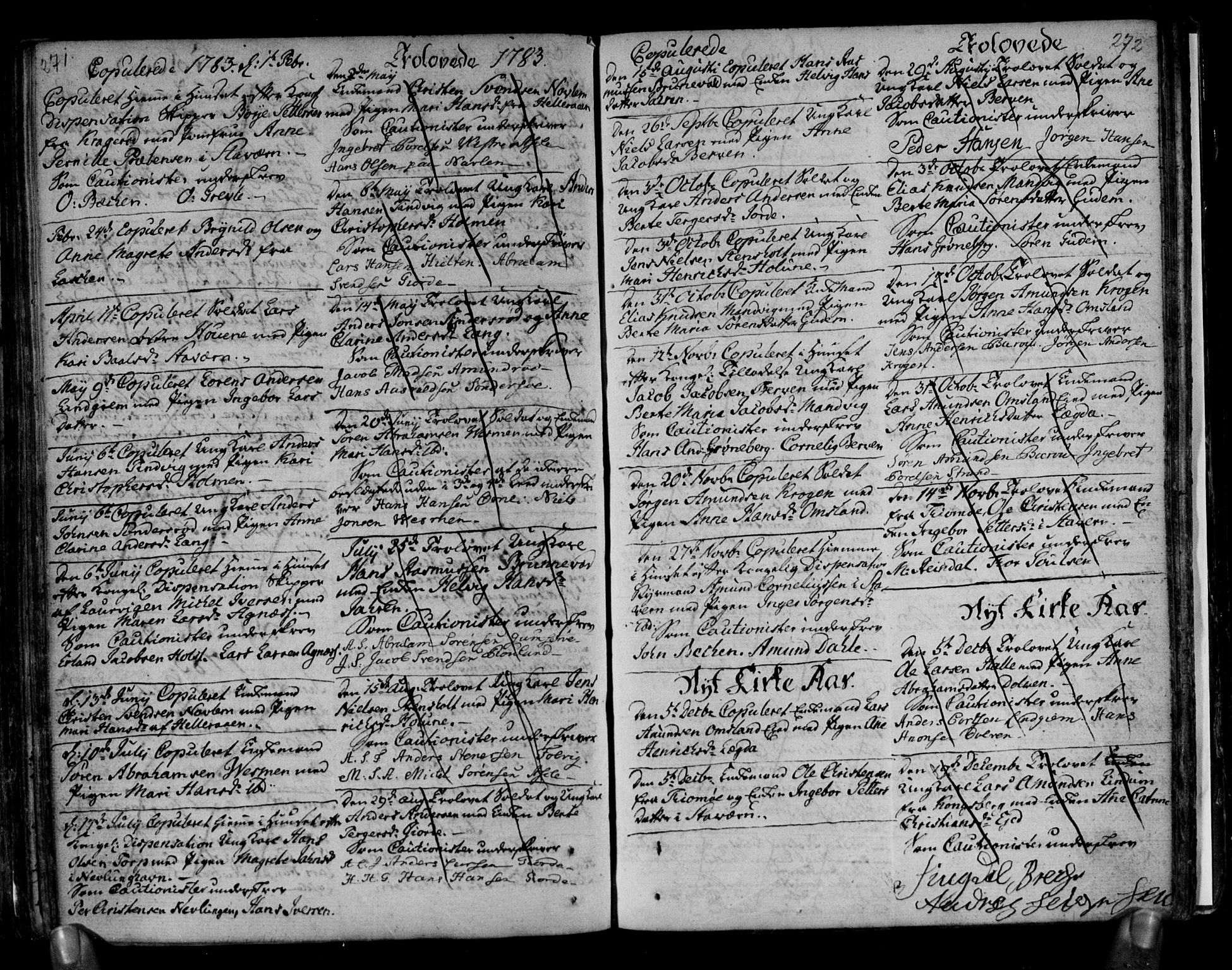 Brunlanes kirkebøker, AV/SAKO-A-342/F/Fa/L0001: Parish register (official) no. I 1, 1766-1801, p. 271-272