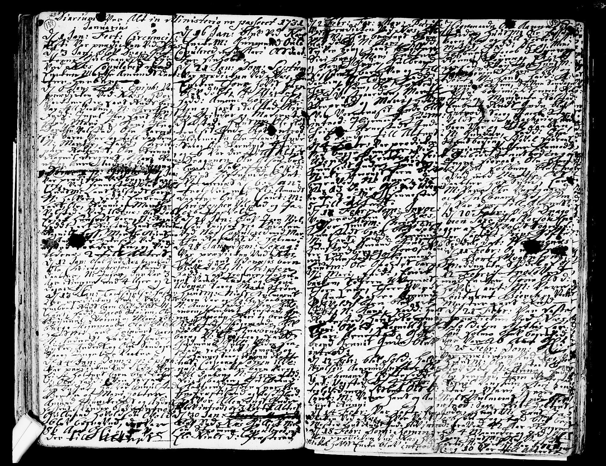 Nes prestekontor Kirkebøker, SAO/A-10410/F/Fa/L0002: Parish register (official) no. I 2, 1717-1734, p. 184-185