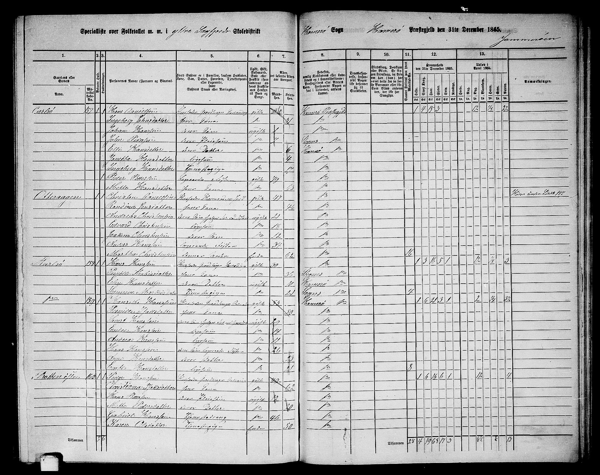 RA, 1865 census for Hamarøy, 1865, p. 69