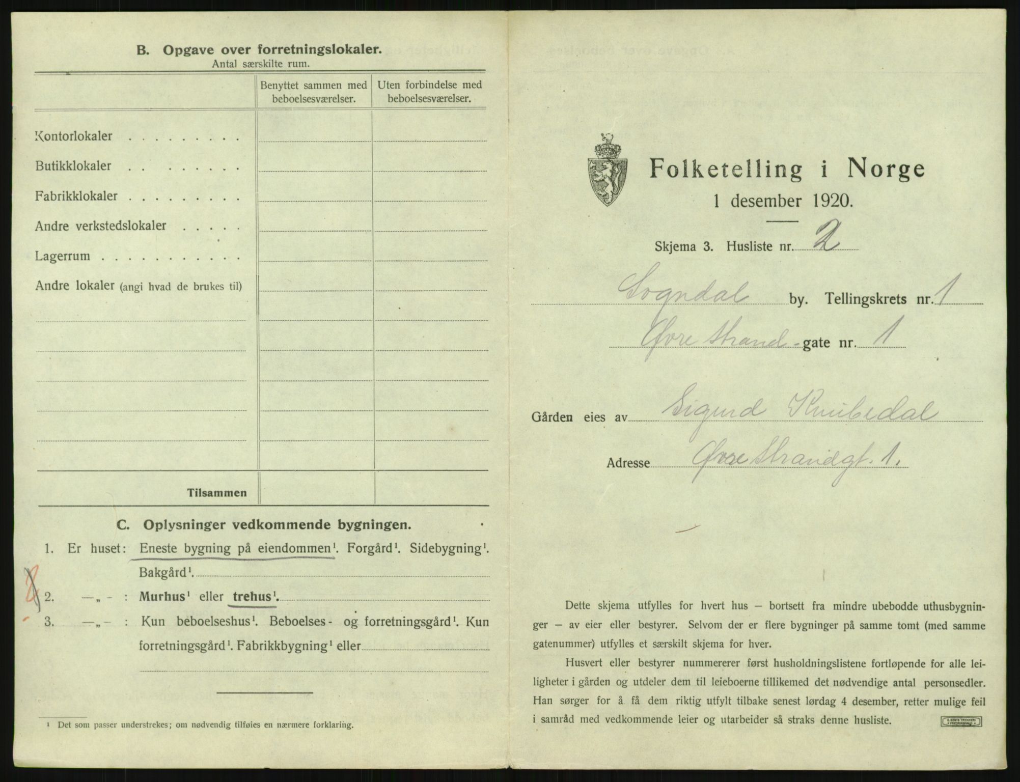 SAST, 1920 census for Sokndal town, 1920, p. 21