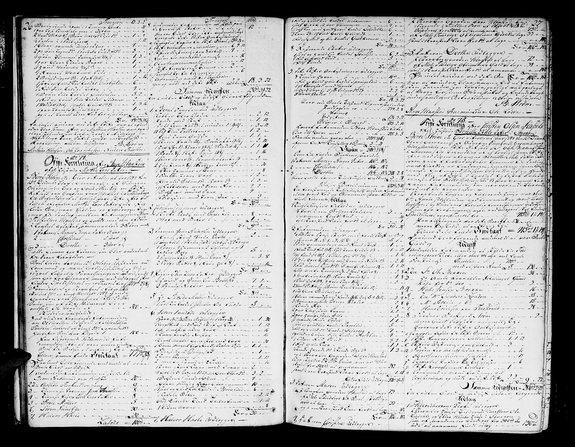 Larvik sorenskriveri, AV/SAKO-A-83/H/Hd/Hda/L0013a: Skifteprotokoll, 1784-1793, p. 26-27