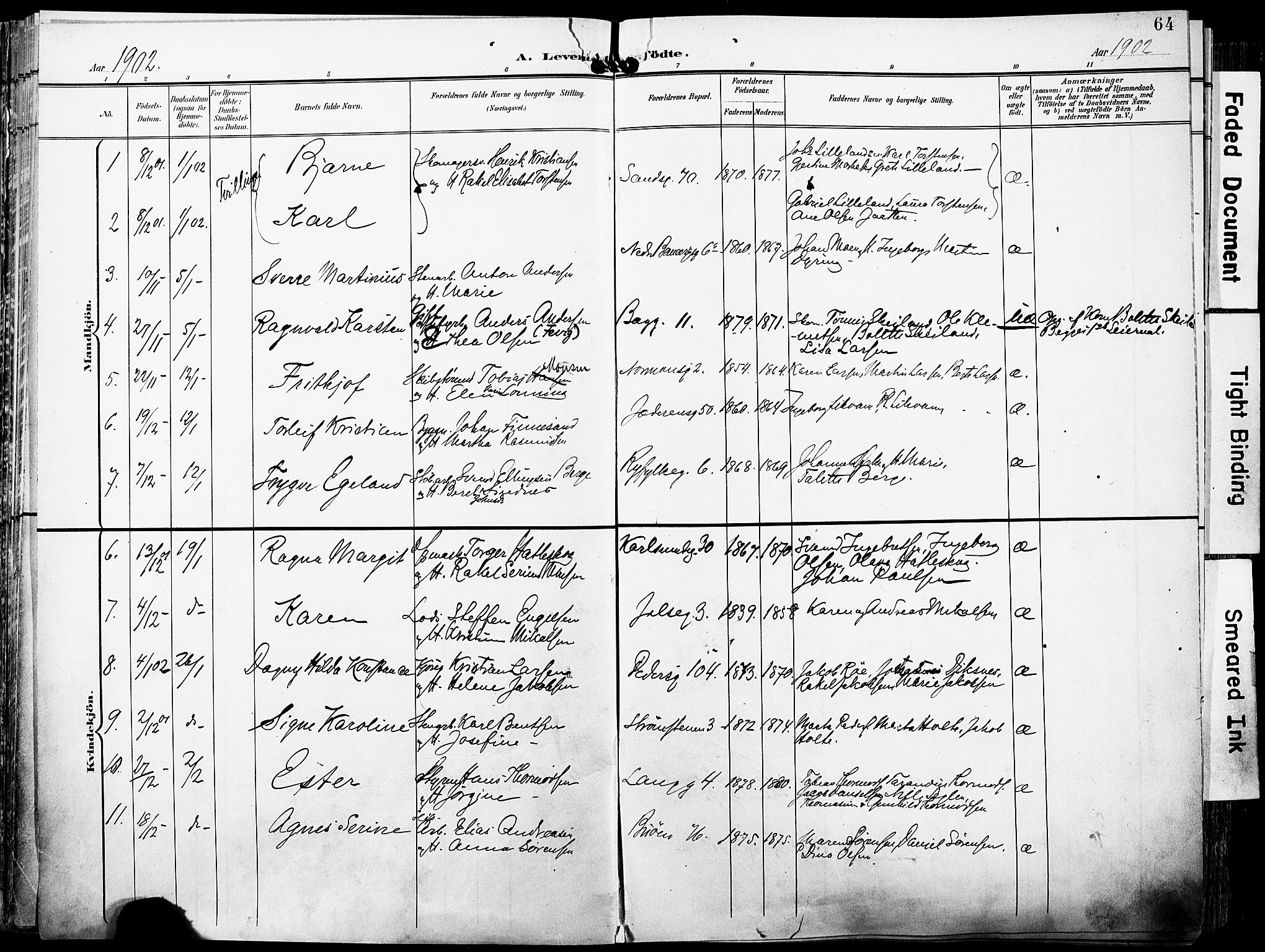 St. Johannes sokneprestkontor, AV/SAST-A-101814/001/30/30BA/L0007: Parish register (official) no. A 7, 1900-1910, p. 64