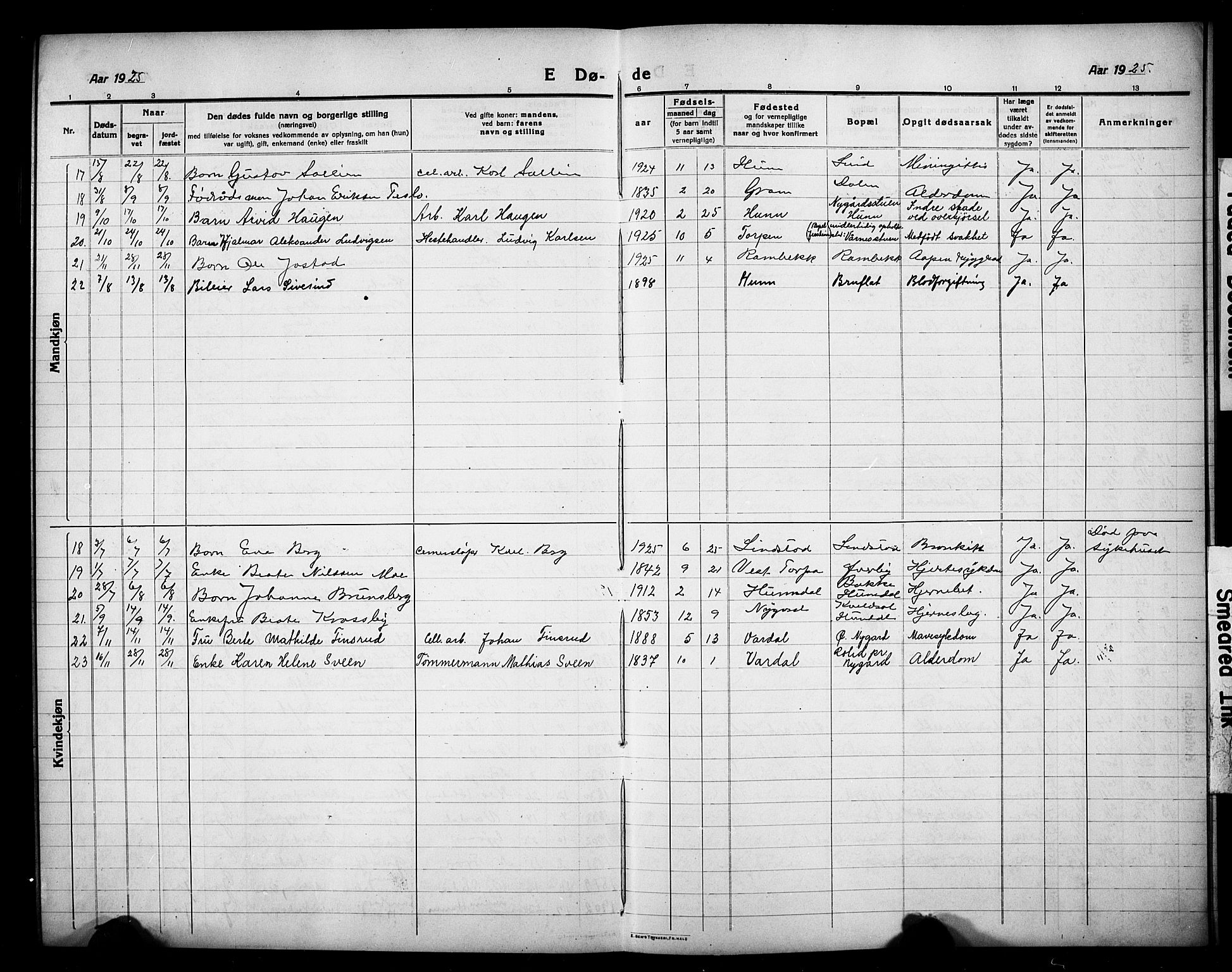 Vardal prestekontor, SAH/PREST-100/H/Ha/Hab/L0016: Parish register (copy) no. 16, 1915-1929