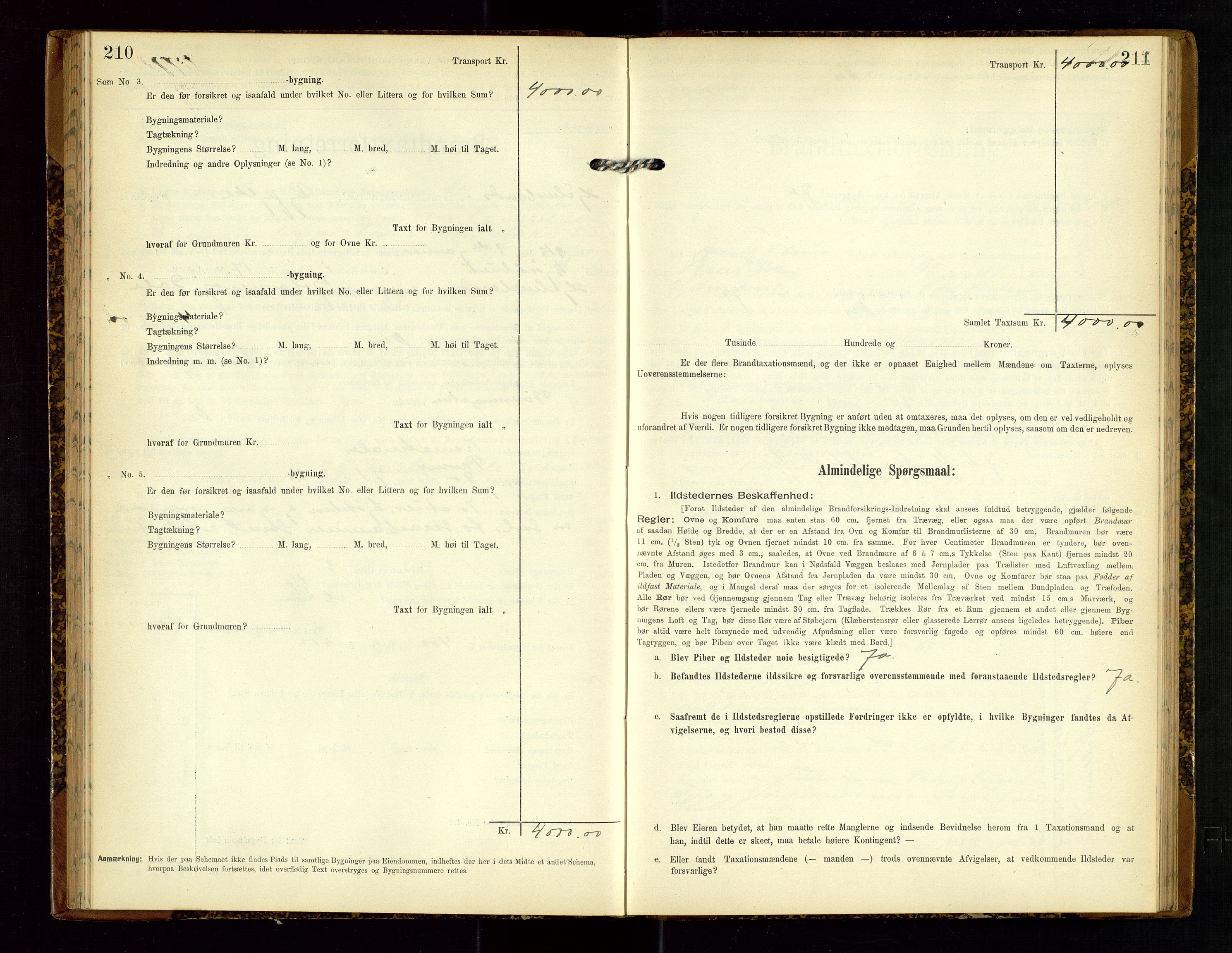Hjelmeland lensmannskontor, SAST/A-100439/Gob/L0002: "Brandtaxationsprotokol", 1904-1920, p. 210-211