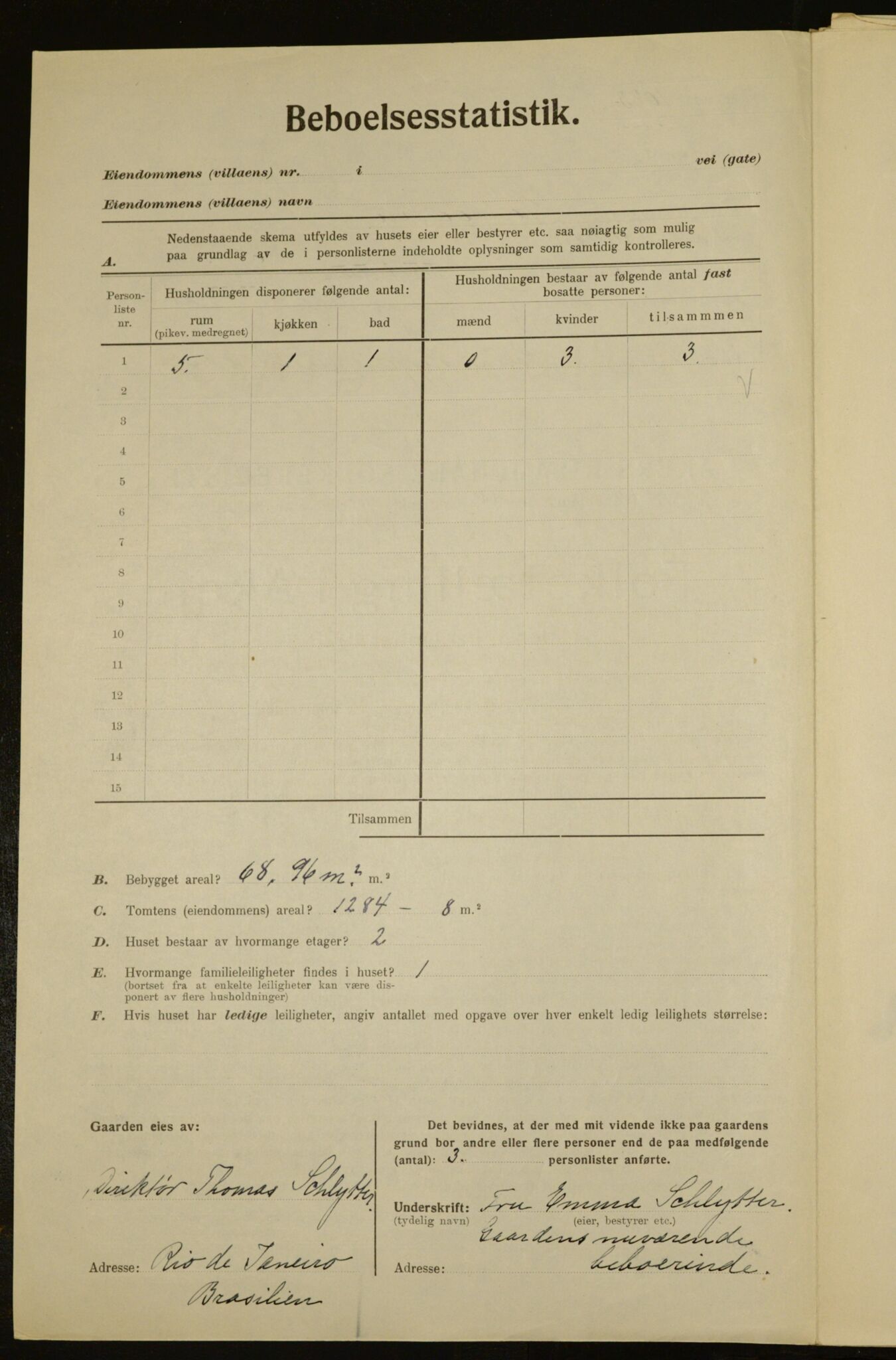 , Municipal Census 1923 for Aker, 1923, p. 6234