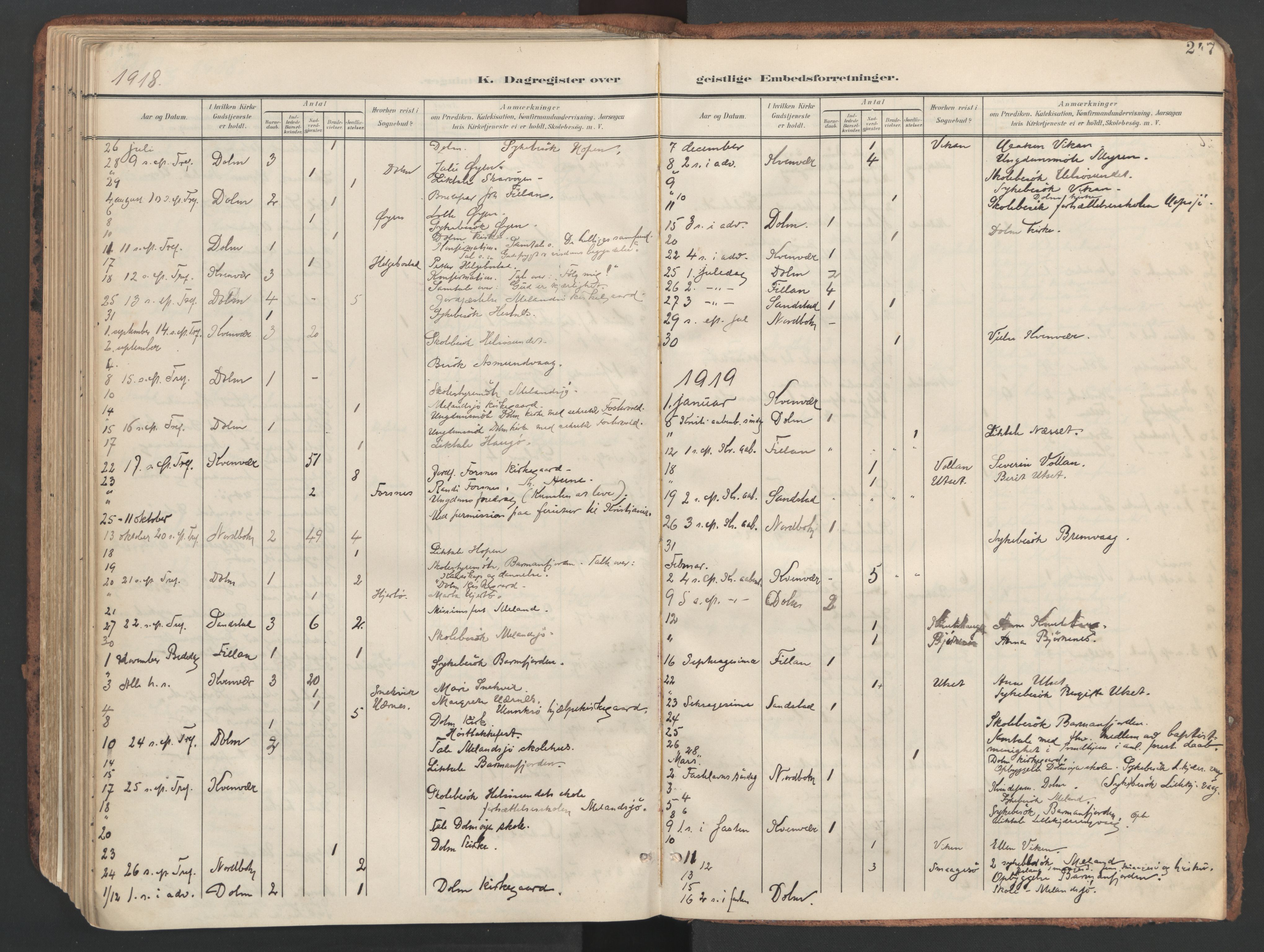 Ministerialprotokoller, klokkerbøker og fødselsregistre - Sør-Trøndelag, SAT/A-1456/634/L0537: Parish register (official) no. 634A13, 1896-1922, p. 247